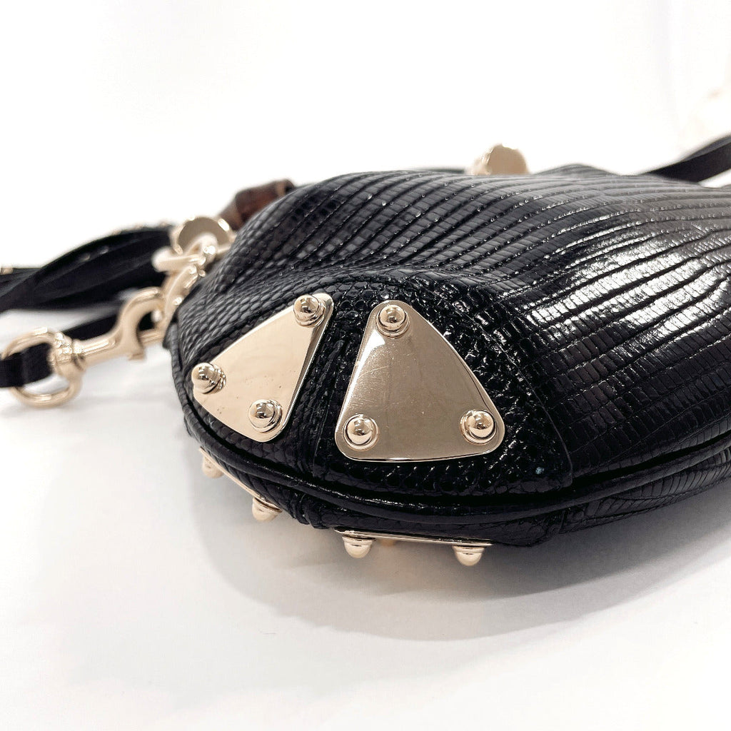 GUCCI Handbag 197051 indy tassel 2WAY leather Black Women Used