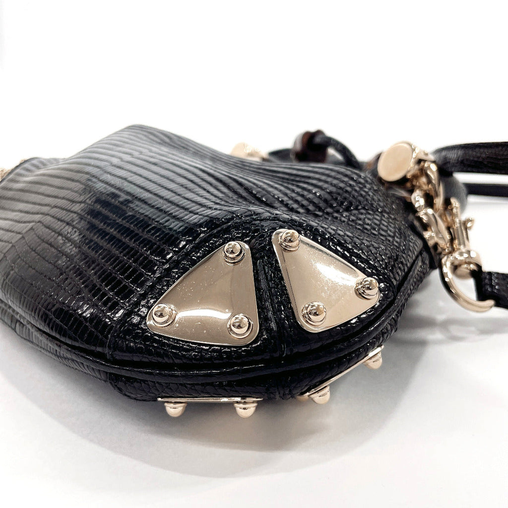 GUCCI Handbag 197051 indy tassel 2WAY leather Black Women Used
