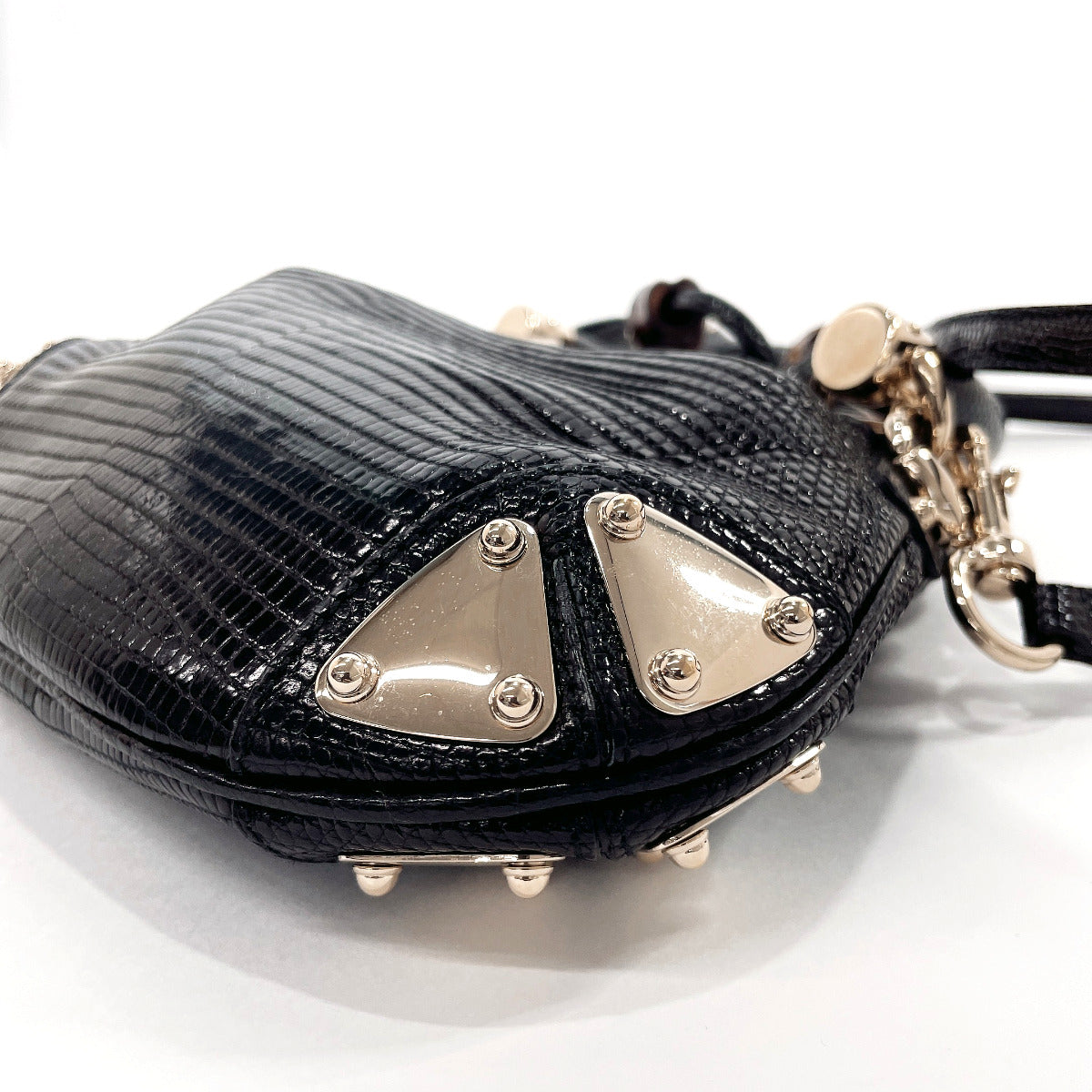 GUCCI Handbag 197051 indy tassel 2WAY leather Black Women Used