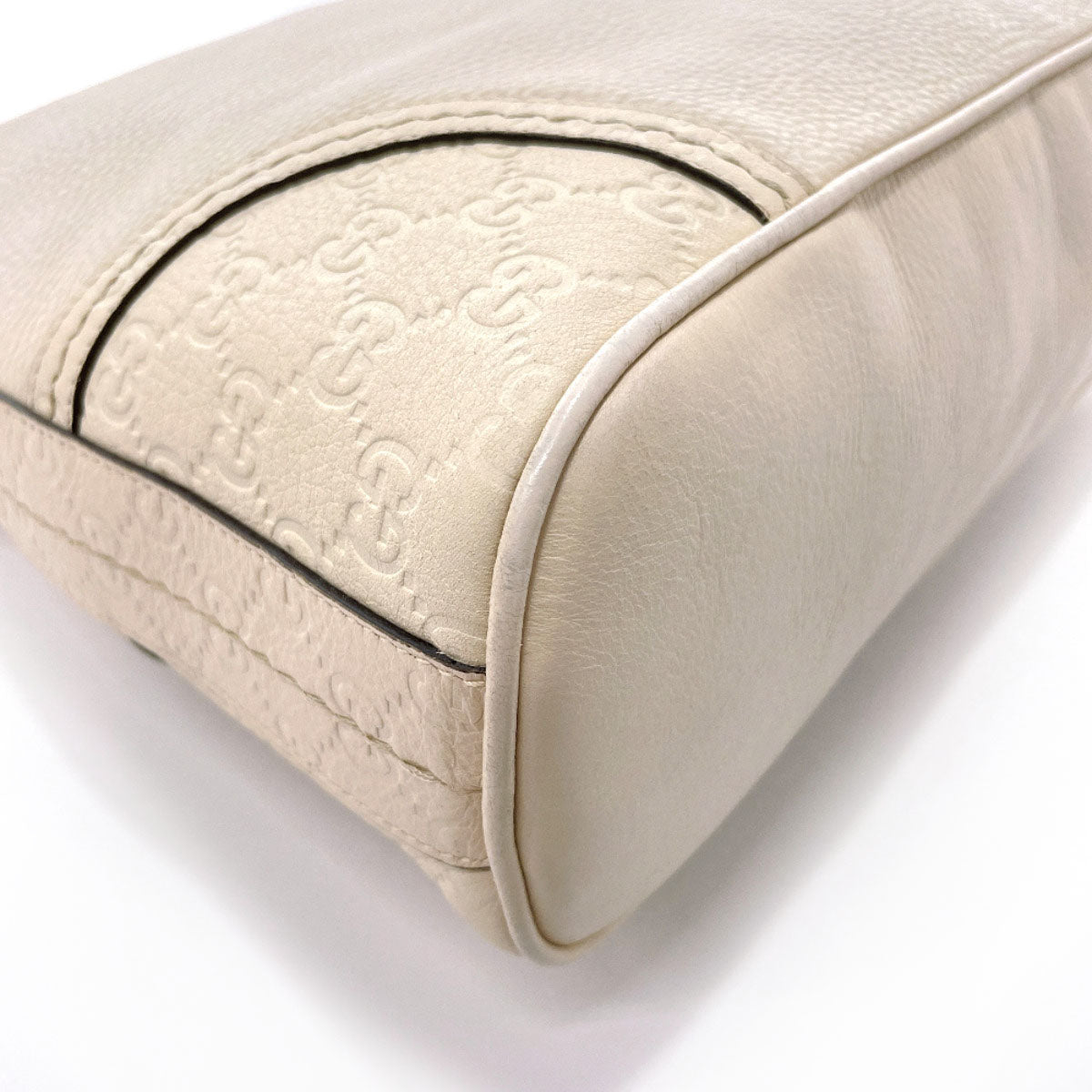 GUCCI Shoulder Bag 181515 one belt Sima leather Ivory Women Used