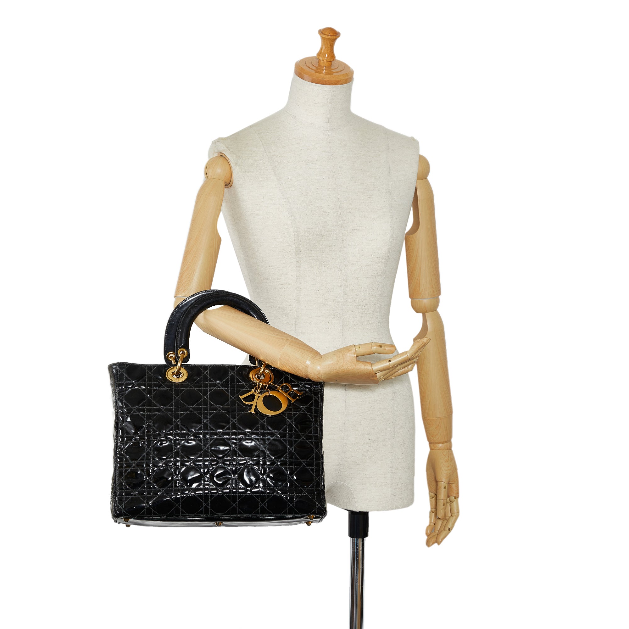 DIORLarge Cannage Patent Lady  Satchel
