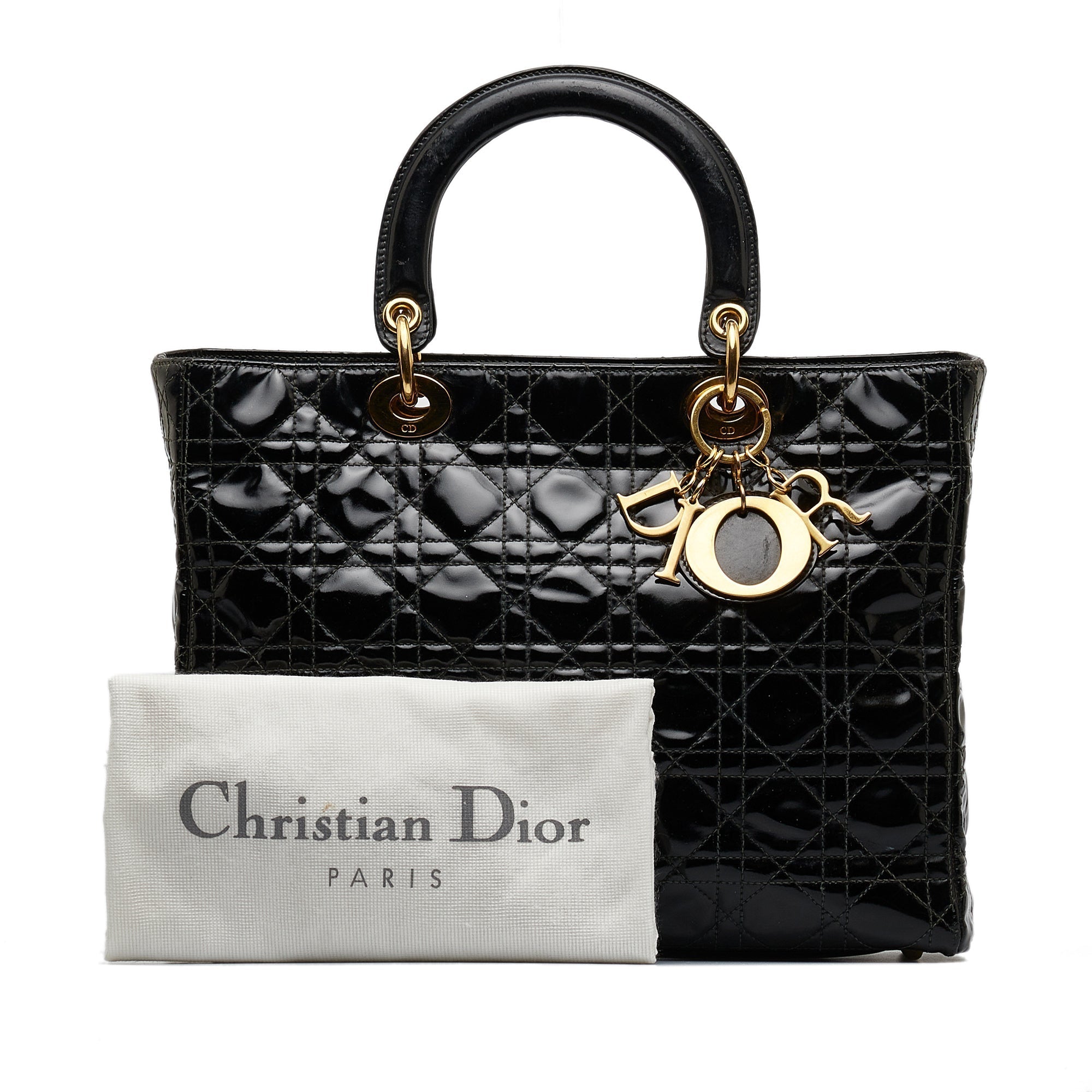 DIORLarge Cannage Patent Lady  Satchel