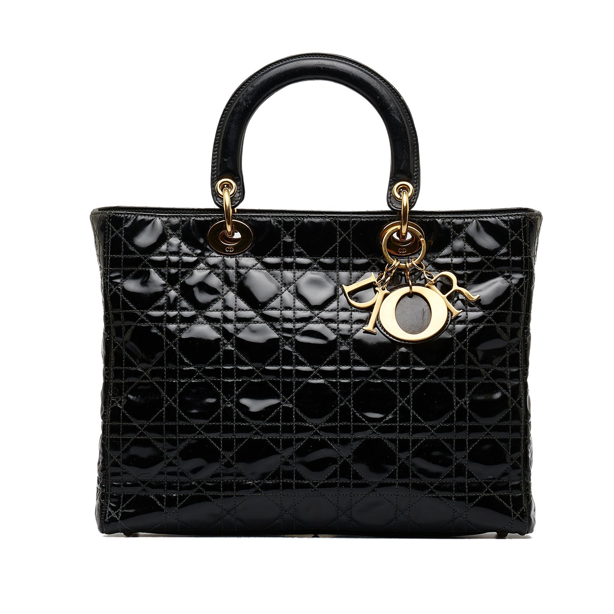 DIORLarge Cannage Patent Lady  Satchel