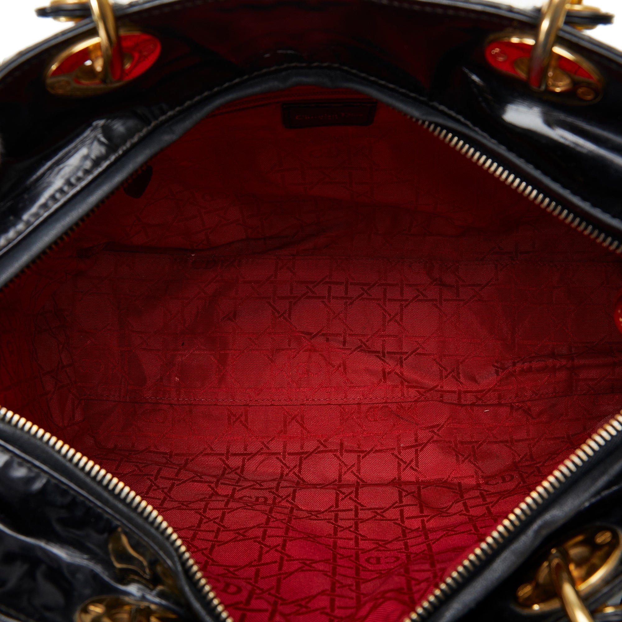 DIORLarge Cannage Patent Lady  Satchel