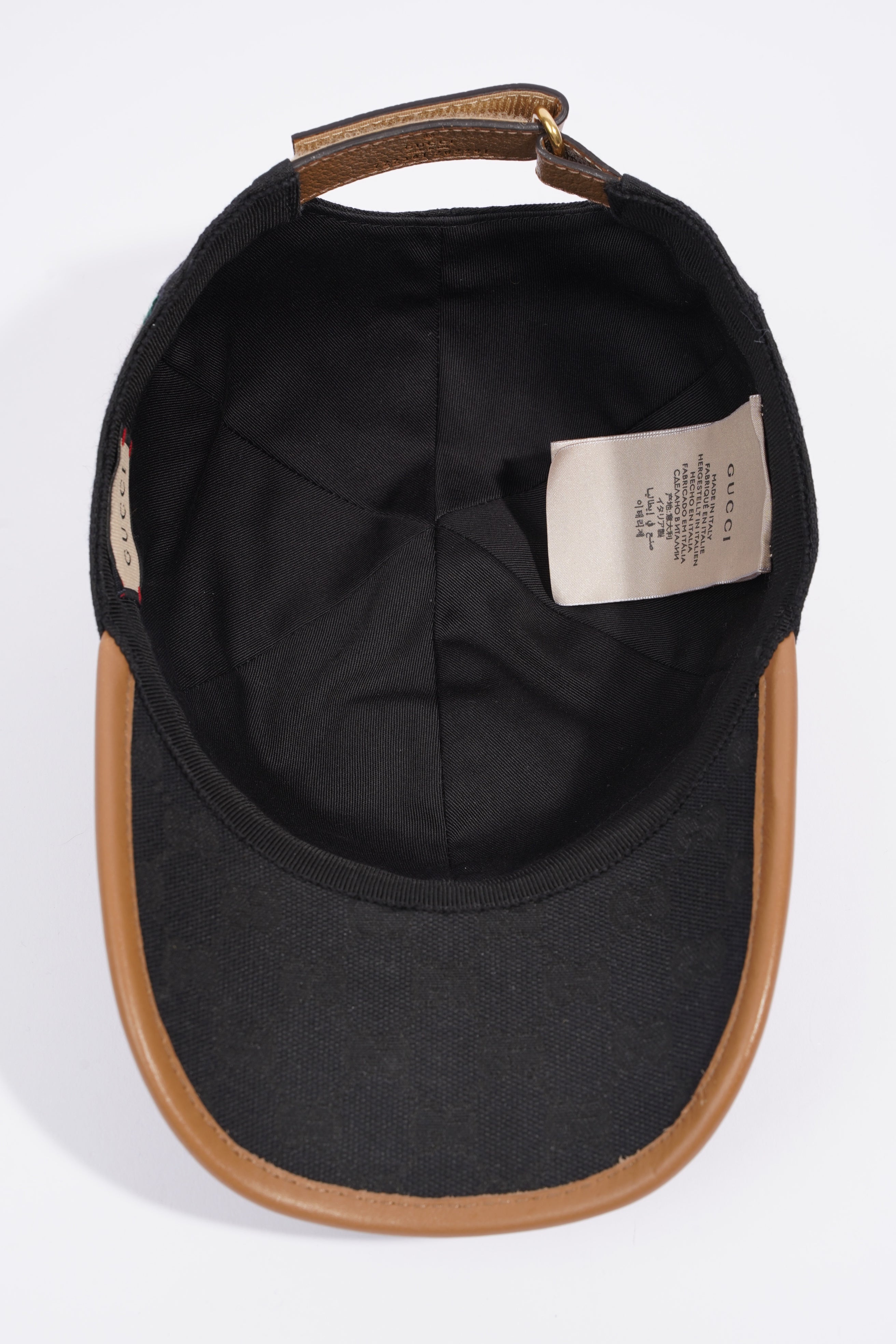 Gucci GG Supreme Baseball Cap Black / GG Supreme / Gucci Stripe Cotton Small