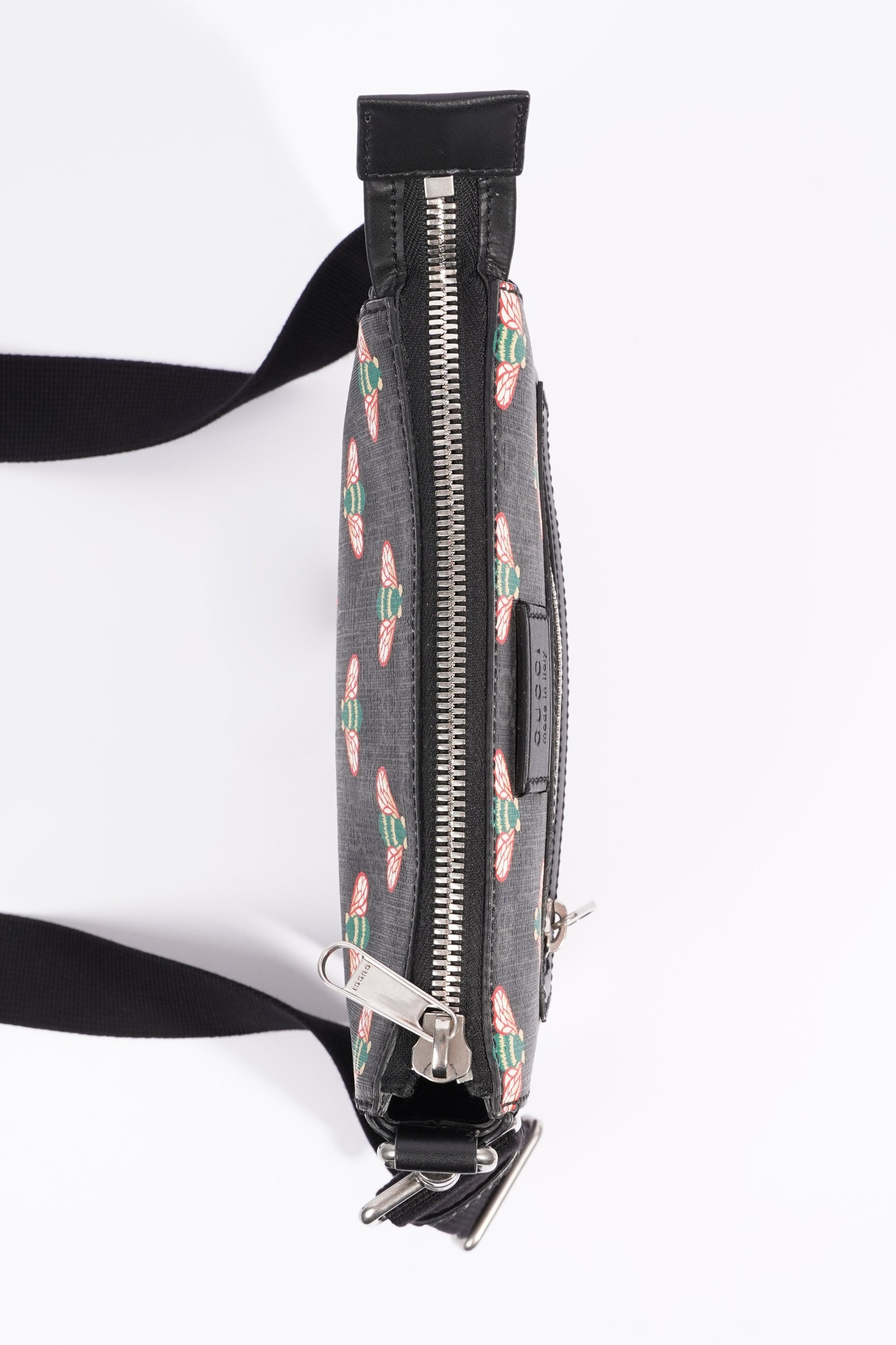 Gucci Bestiary Messenger Bag Black / Red / Blue Canvas OS