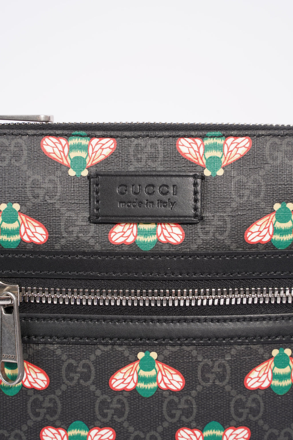 Gucci Bestiary Messenger Bag Black / Red / Blue Canvas OS