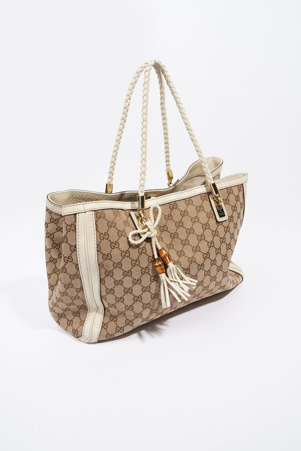 Gucci Fringe Tote Bag Supreme / Cream Canvas