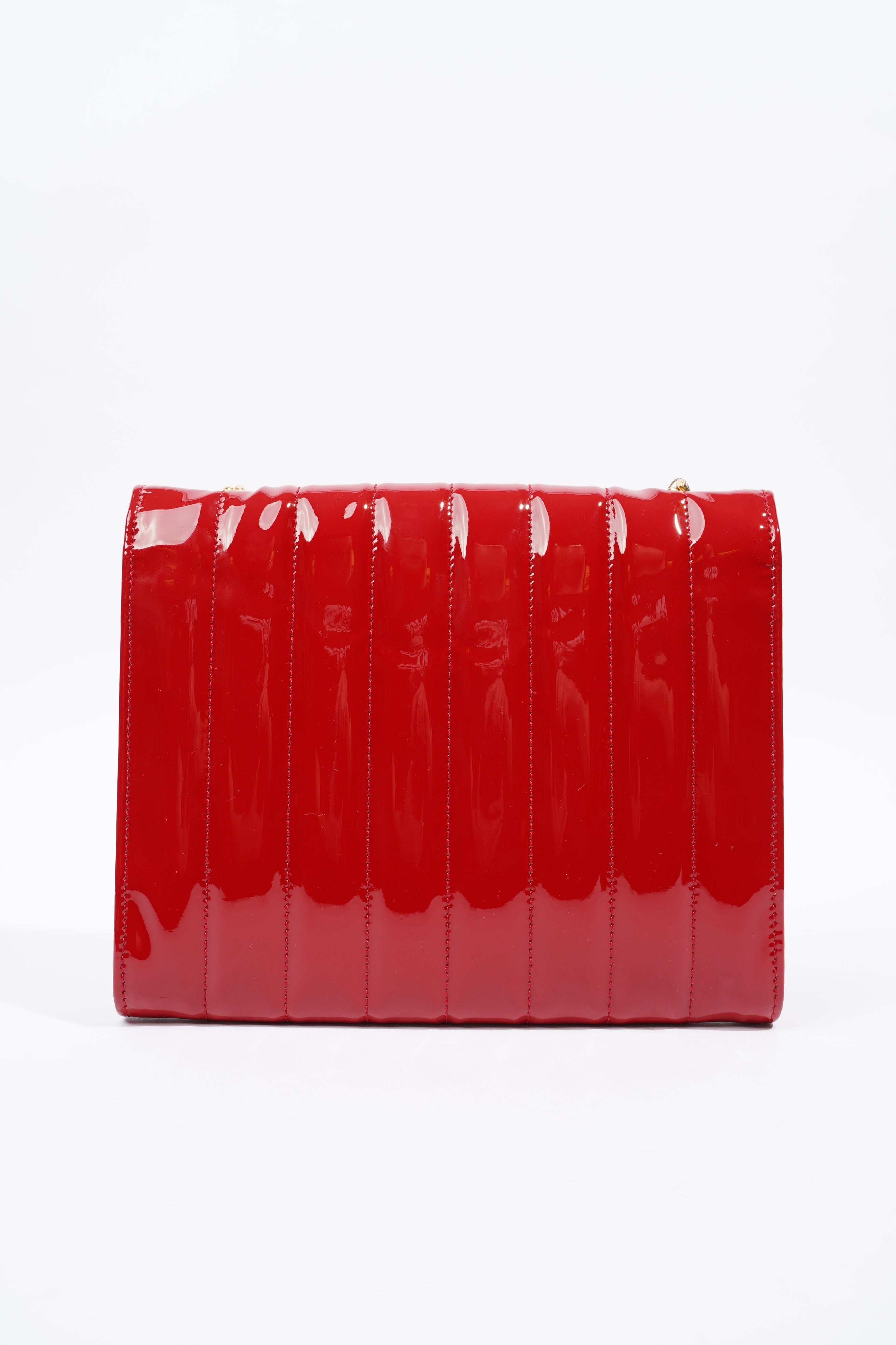 Saint Laurent Vicky Chain Wallet Red Patent Leather