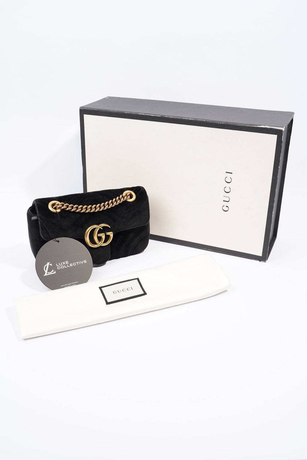 Gucci Marmont Flap Black Velvet Mini