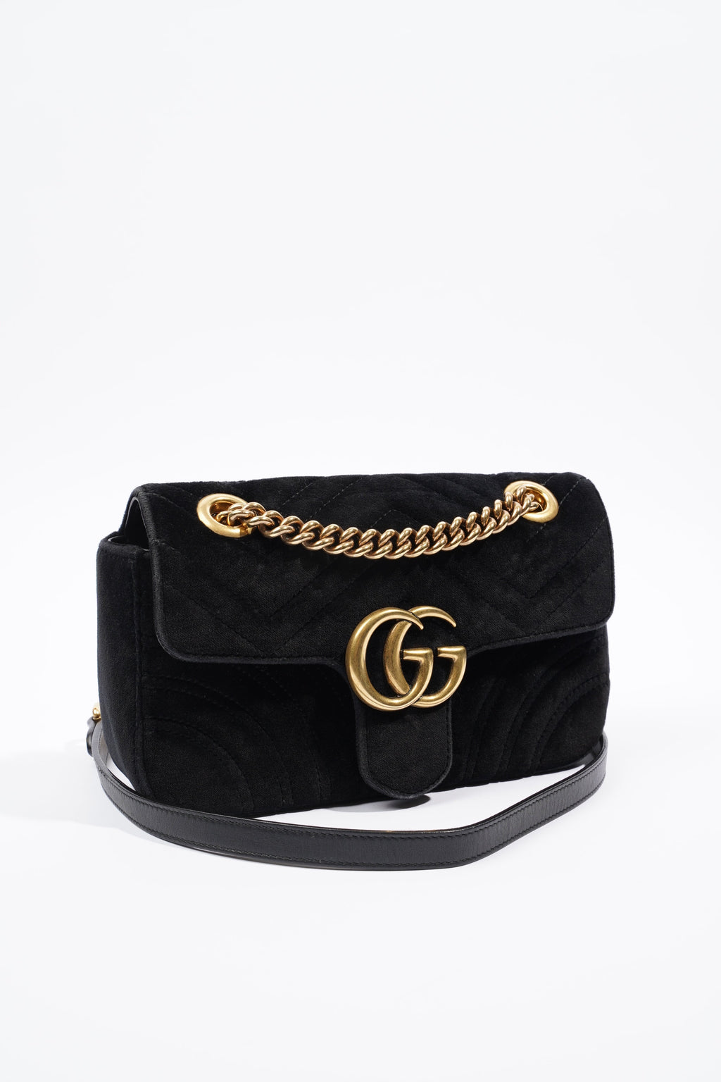 Gucci Marmont Flap Black Velvet Mini