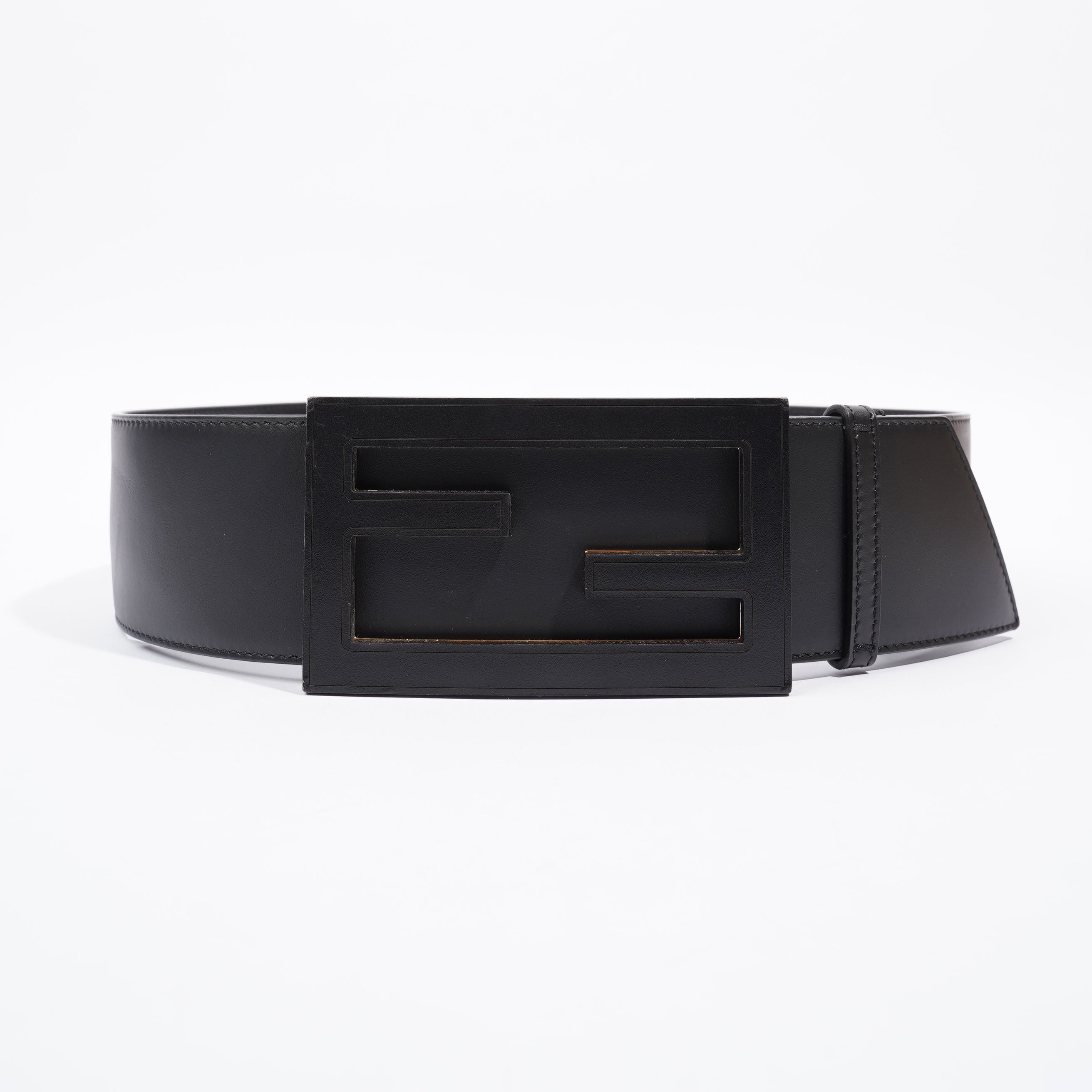 Fendi FF Belt Black Leather 75cm 30"