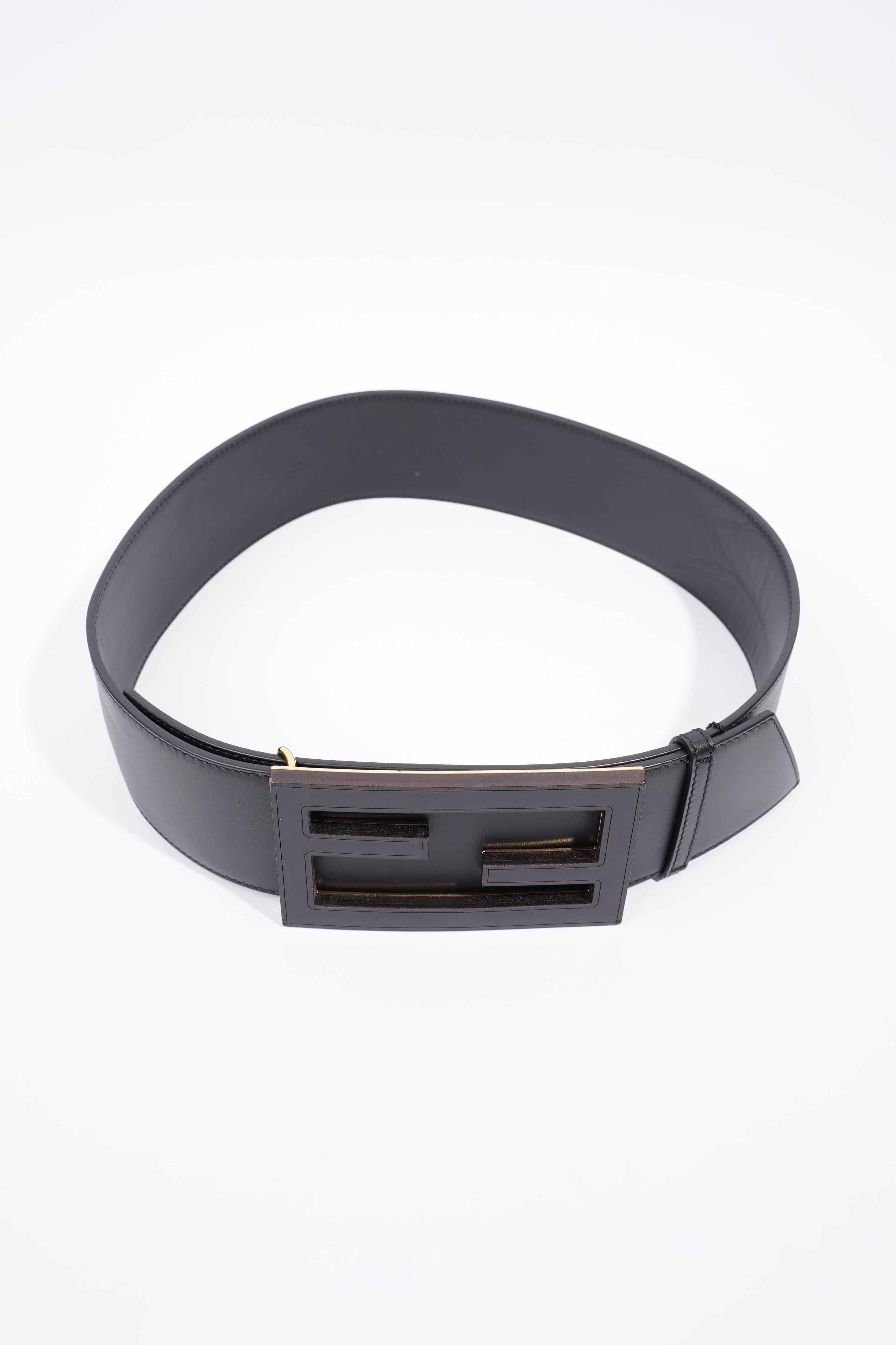 Fendi FF Belt Black Leather 75cm 30"