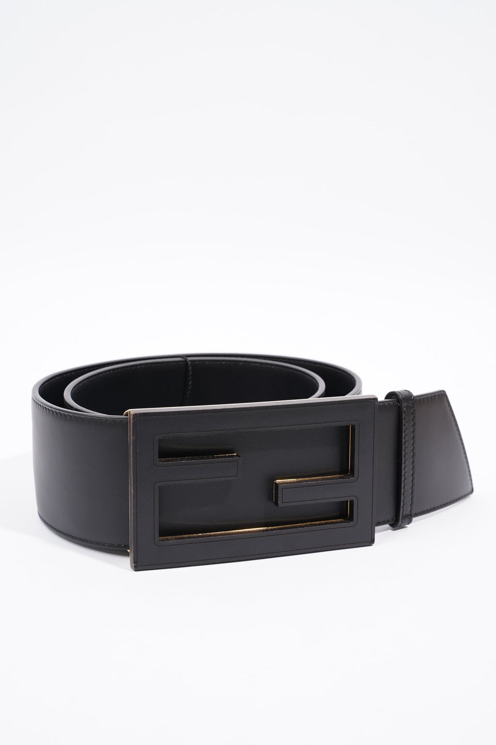 Fendi FF Belt Black Leather 75cm 30"