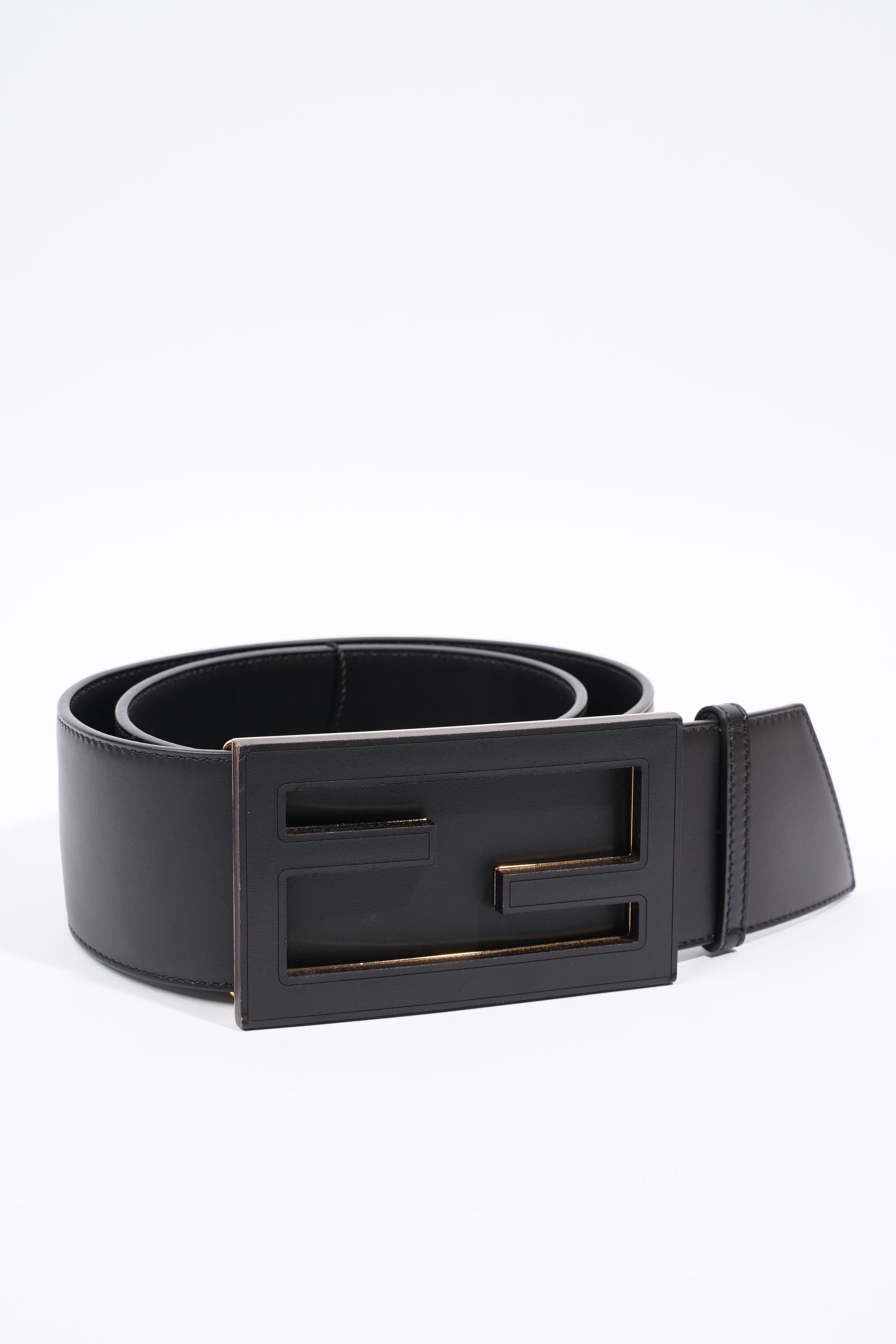 Fendi FF Belt Black Leather 75cm 30"