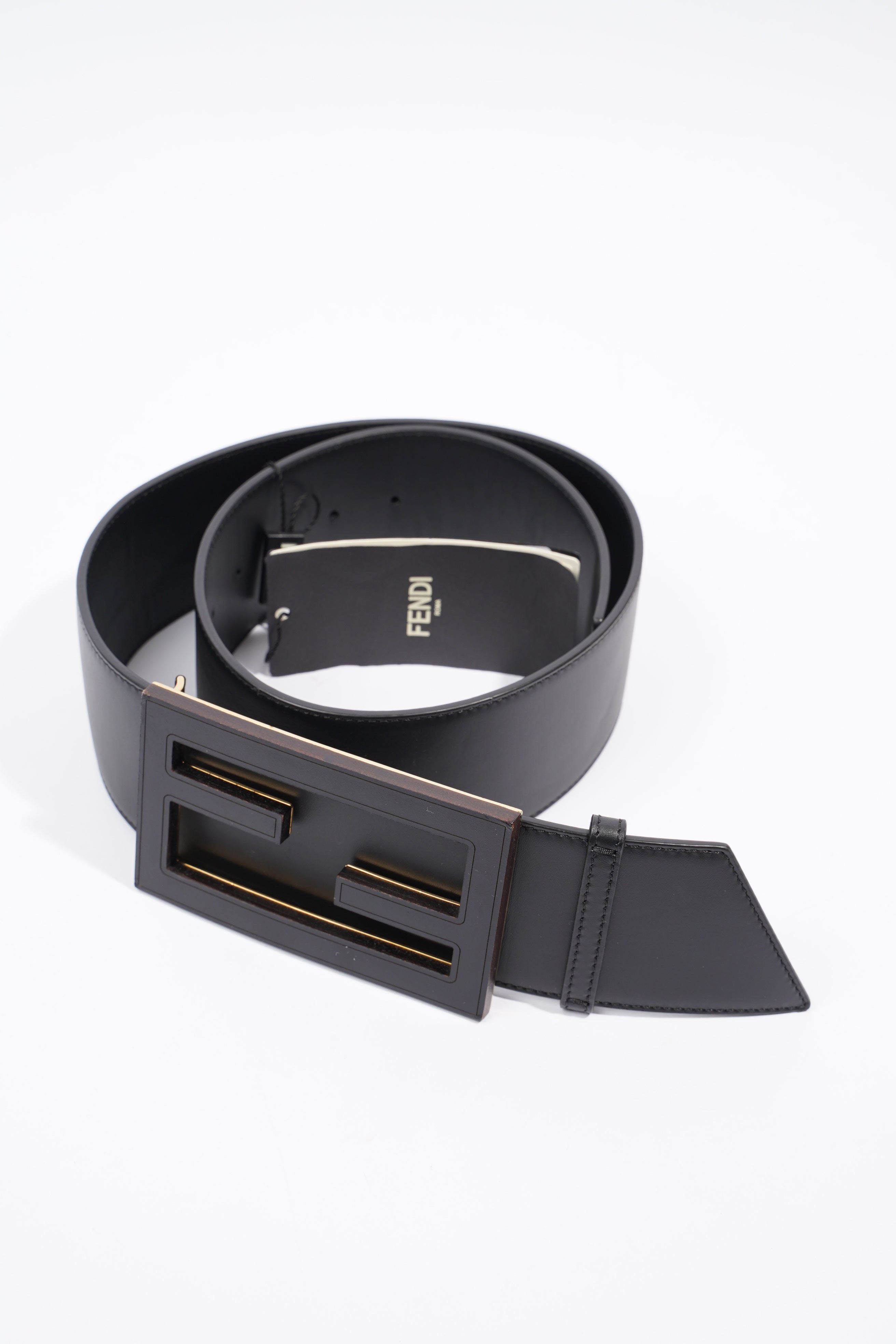 Fendi FF Belt Black Leather 75cm 30"