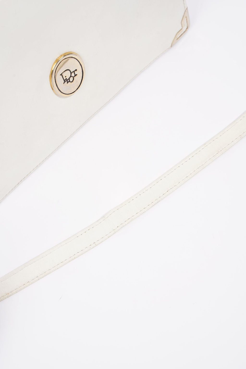 Christian Dior Vintage Shoulder Bag White Leather