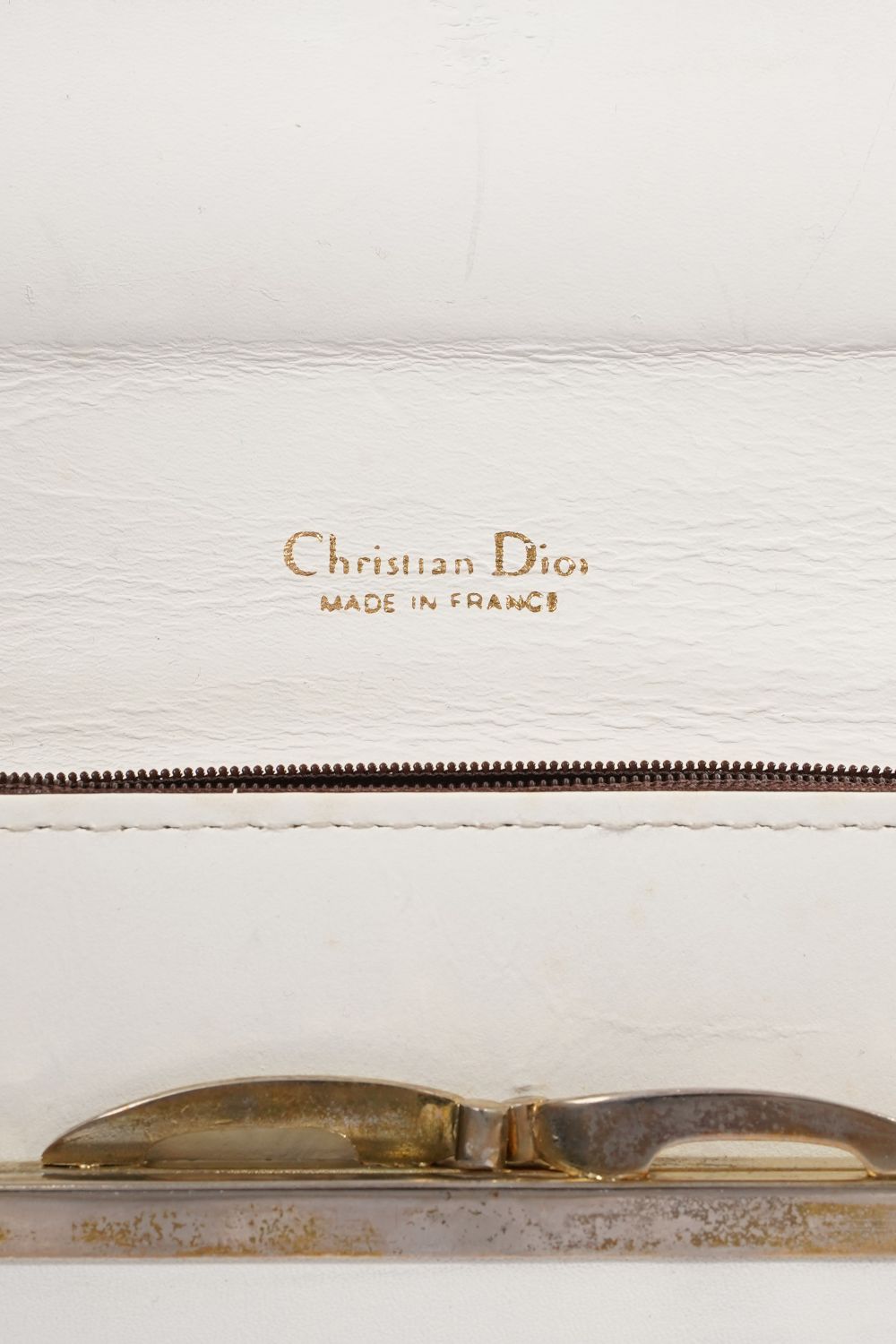 Christian Dior Vintage Shoulder Bag White Leather