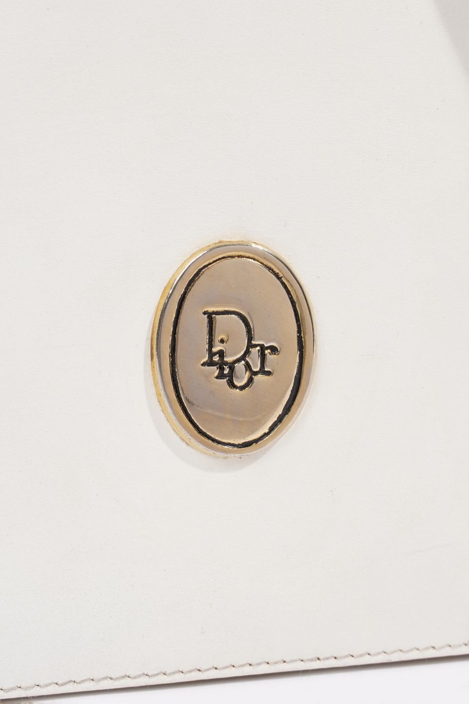 Christian Dior Vintage Shoulder Bag White Leather