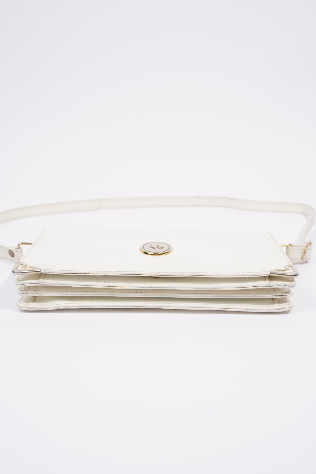 Christian Dior Vintage Shoulder Bag White Leather