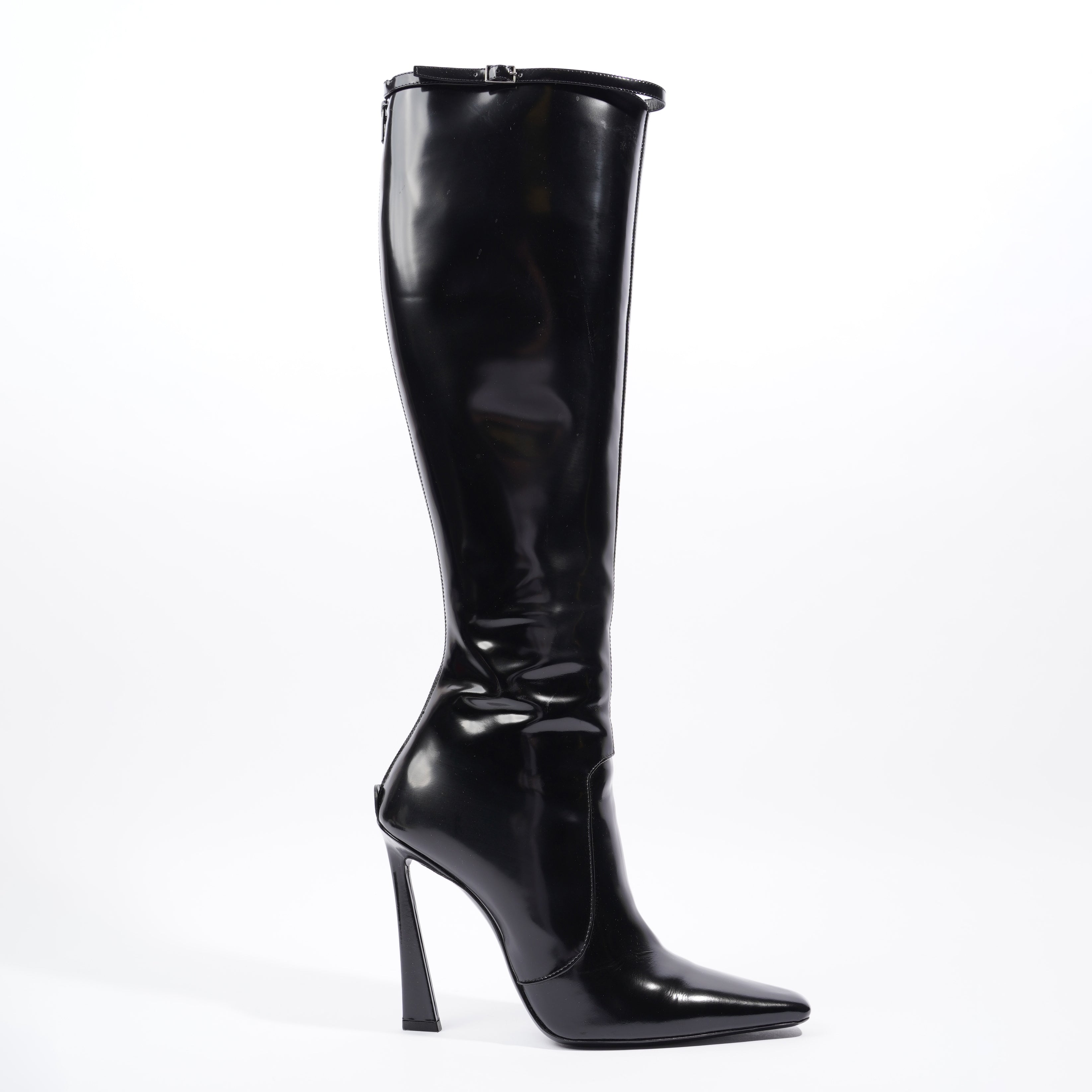 Saint Laurent Tess Boot 110 Black Patent Leather EU 40 UK 7