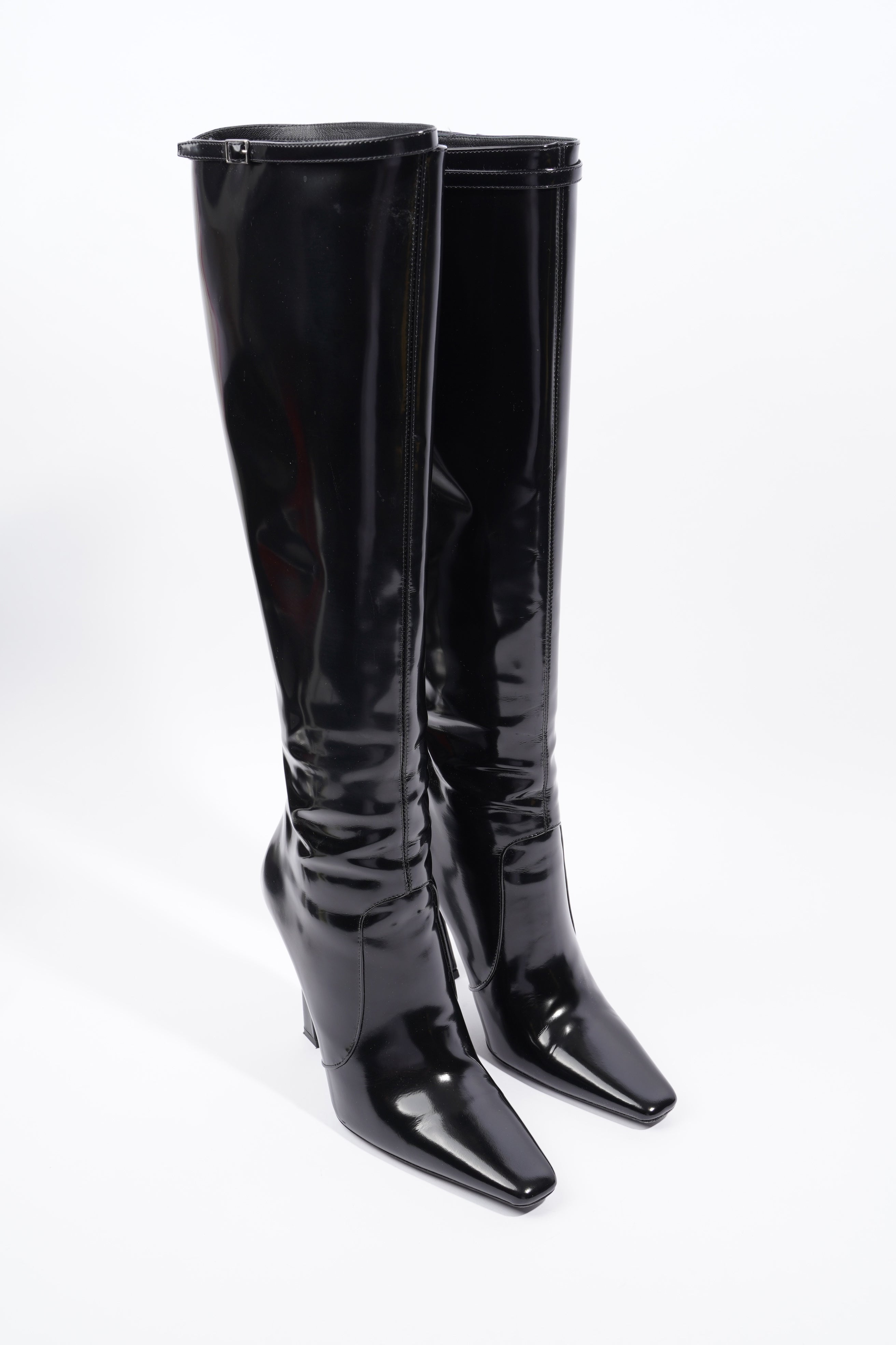 Saint Laurent Tess Boot 110 Black Patent Leather EU 40 UK 7