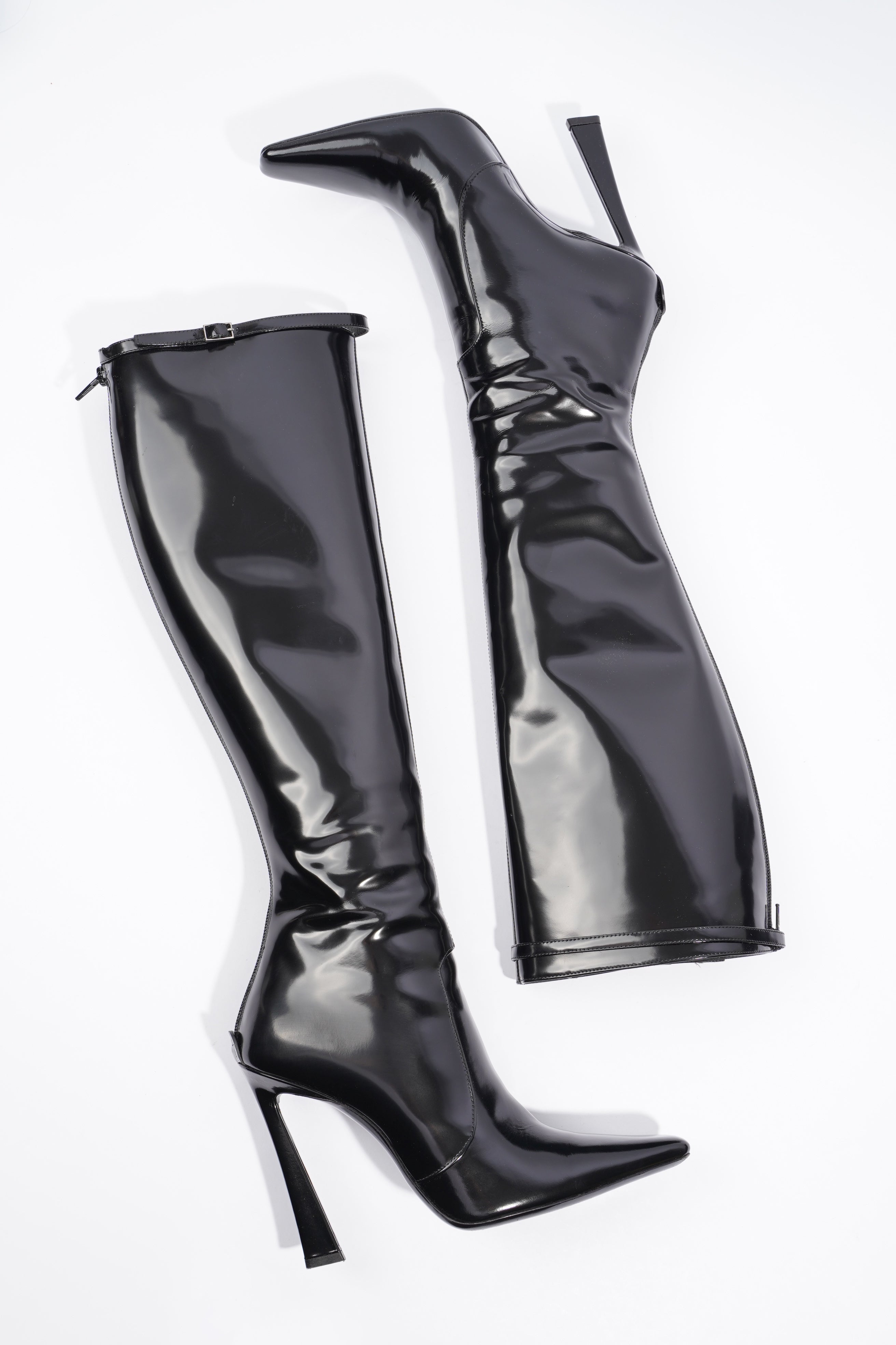 Saint Laurent Tess Boot 110 Black Patent Leather EU 40 UK 7