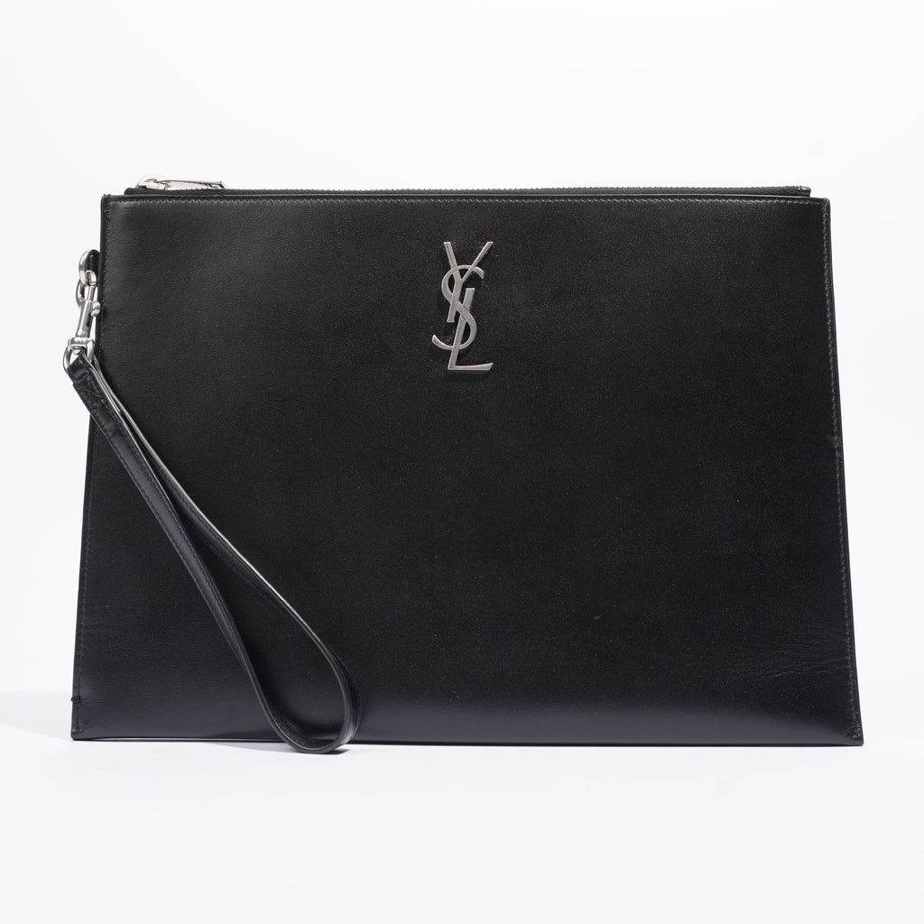 Saint Laurent Clutch Black Calfskin Leather