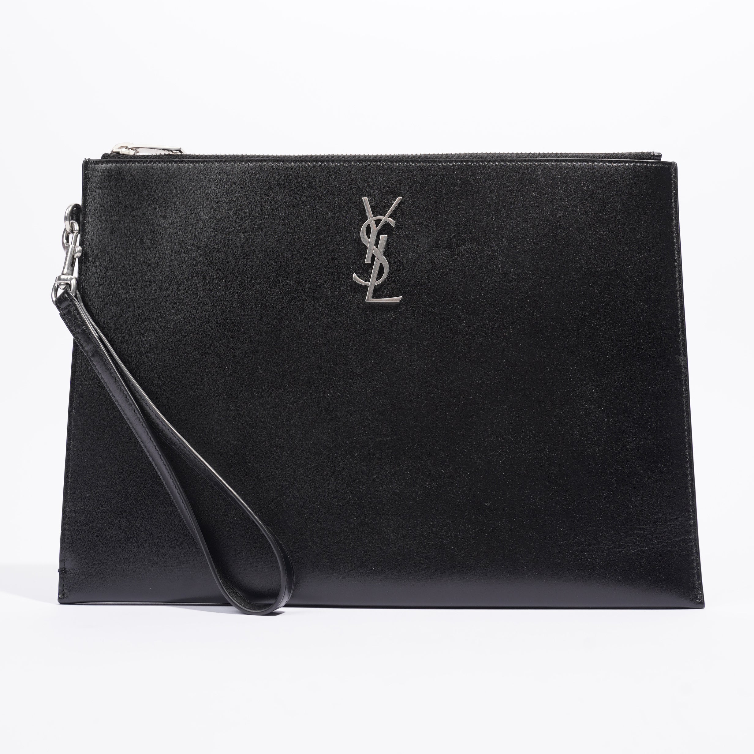 Saint Laurent Clutch Black Calfskin Leather