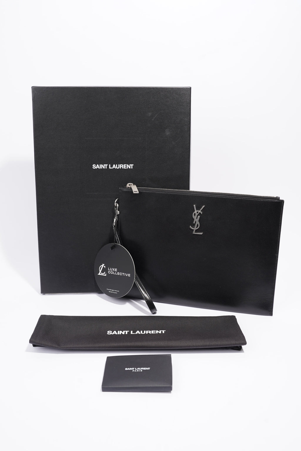 Saint Laurent Clutch Black Calfskin Leather