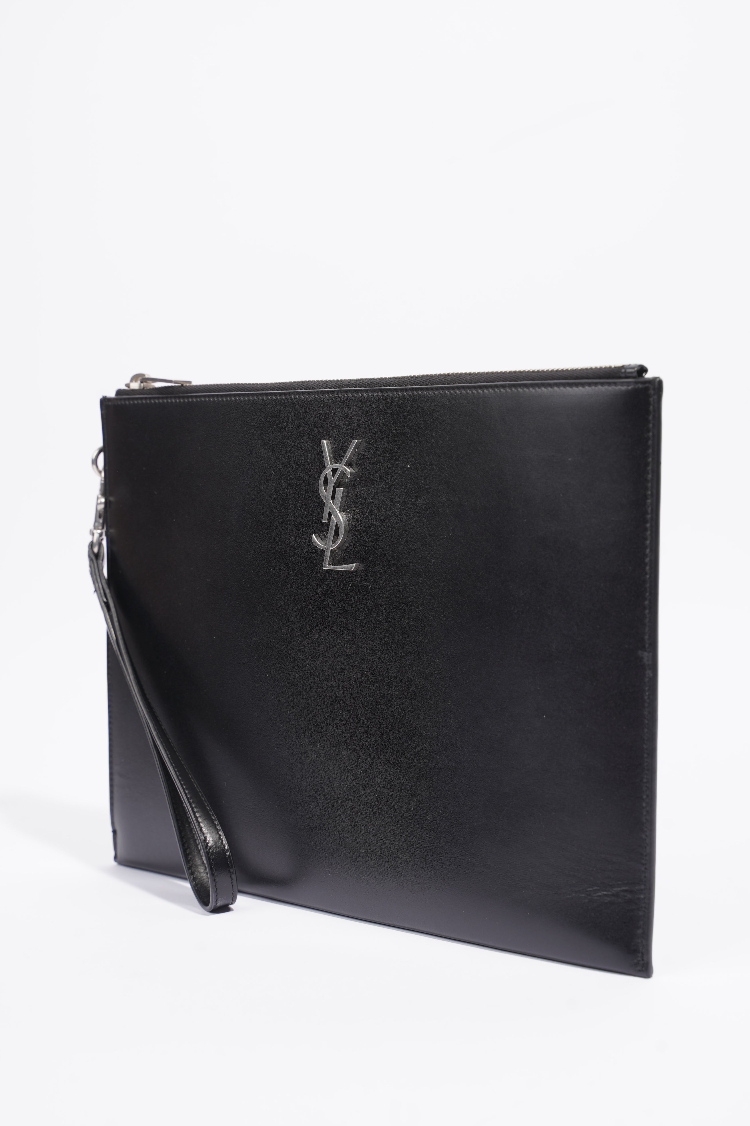 Saint Laurent Clutch Black Calfskin Leather