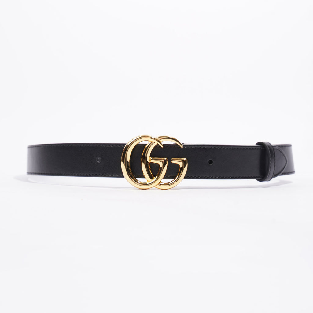 Gucci Marmont Belt Black / Gold Leather 80cm 32"