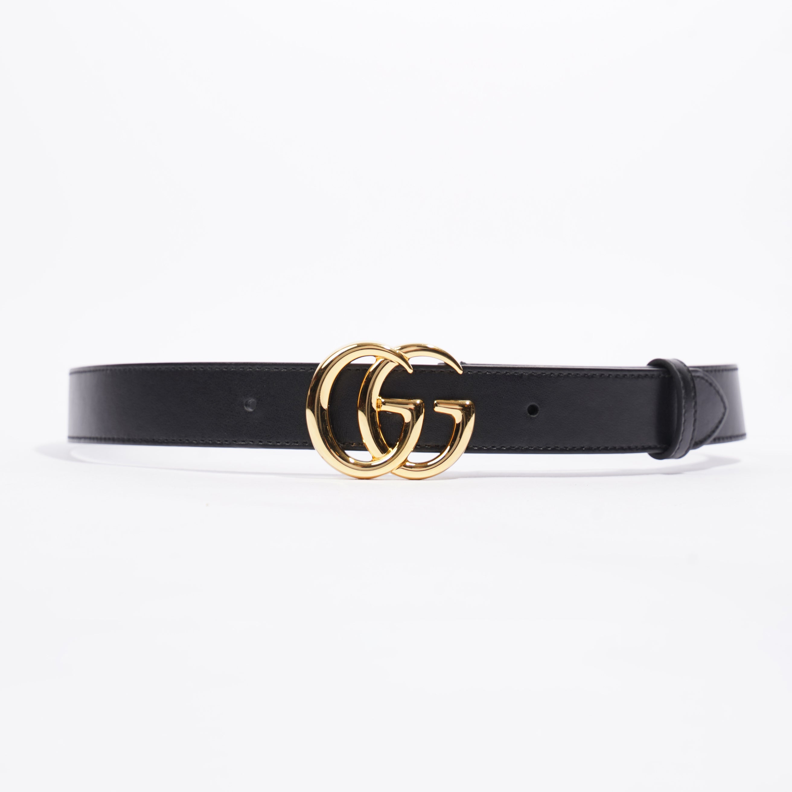 Gucci Marmont Belt Black / Gold Leather 80cm 32"