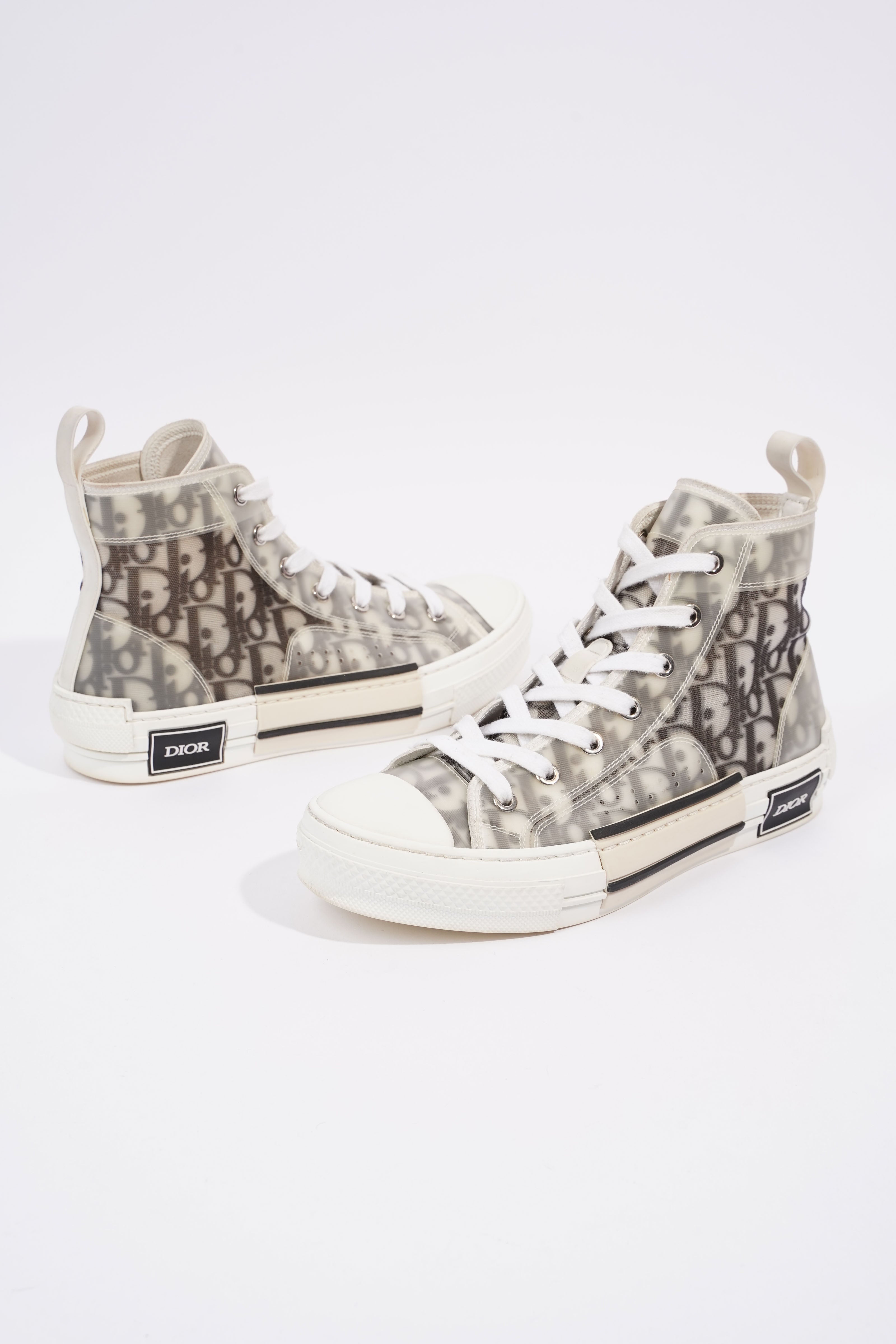 Christian Dior B23 Hightops White / Black Oblique Rubber EU 37 UK 4
