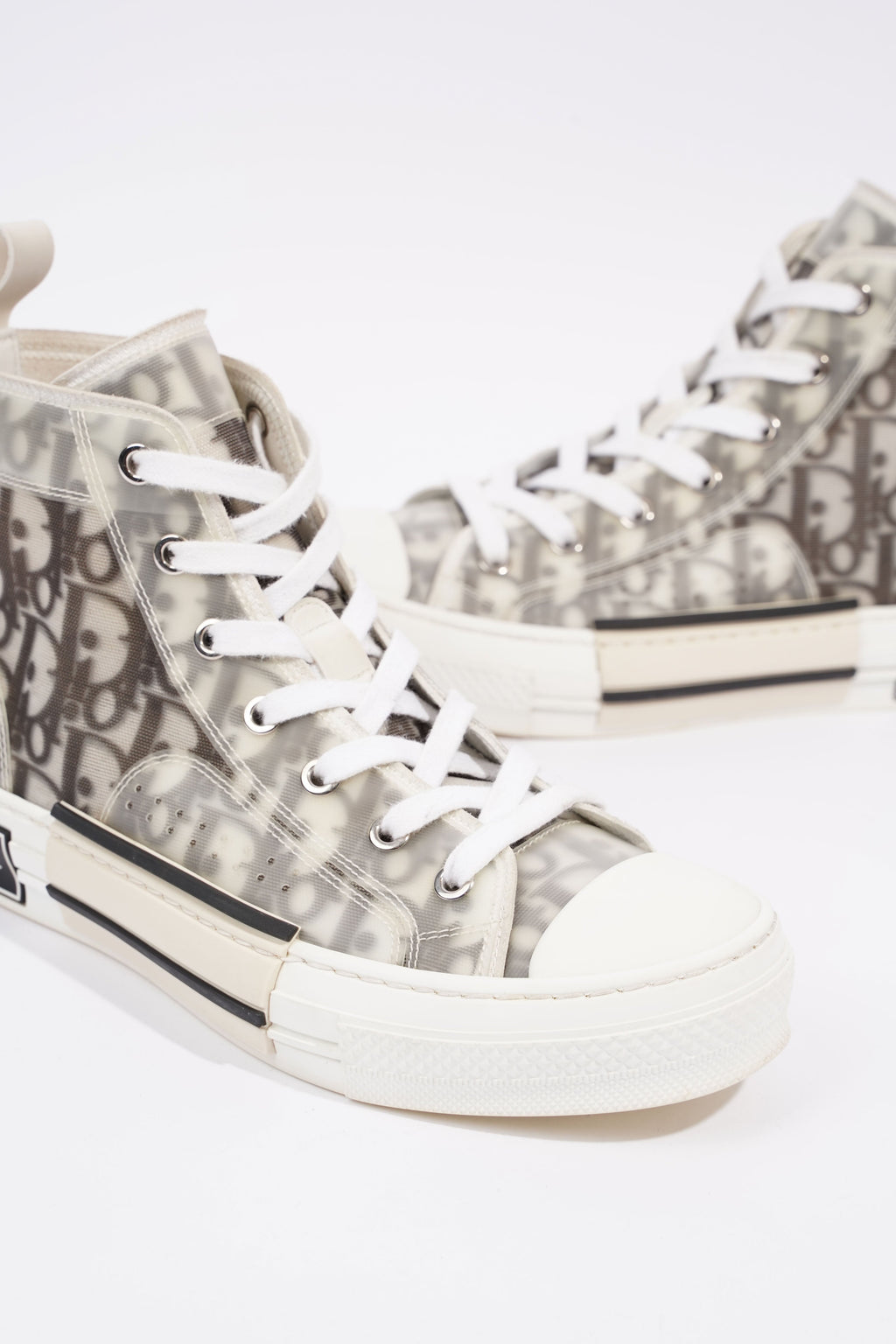 Christian Dior B23 Hightops White / Black Oblique Rubber EU 37 UK 4