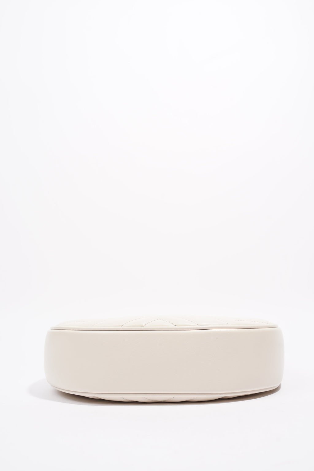 Gucci GG Half Moon Shaped Mini Bag White Matelasse Leather
