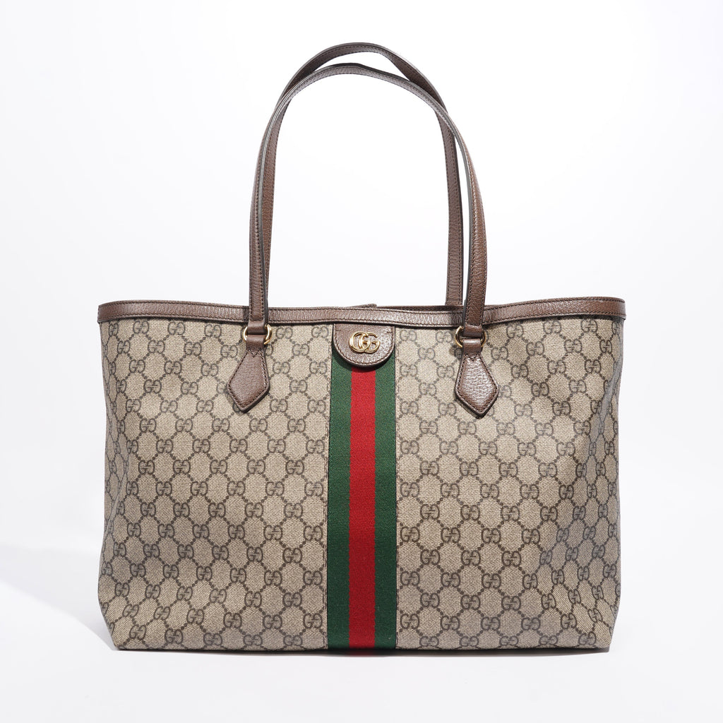 Gucci Ophidia GG Medium Beige And Ebony GG Supreme Coated Canvas