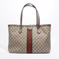 Gucci Ophidia GG Medium Beige And Ebony GG Supreme Coated Canvas