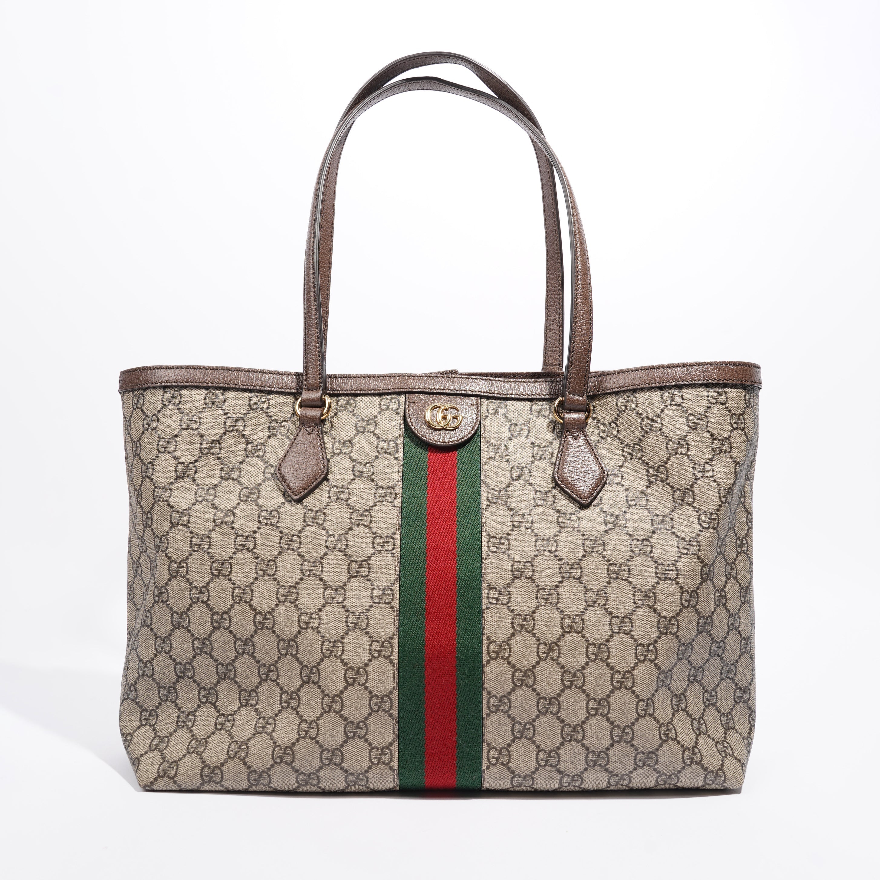 Gucci Ophidia GG Medium Beige And Ebony GG Supreme Coated Canvas