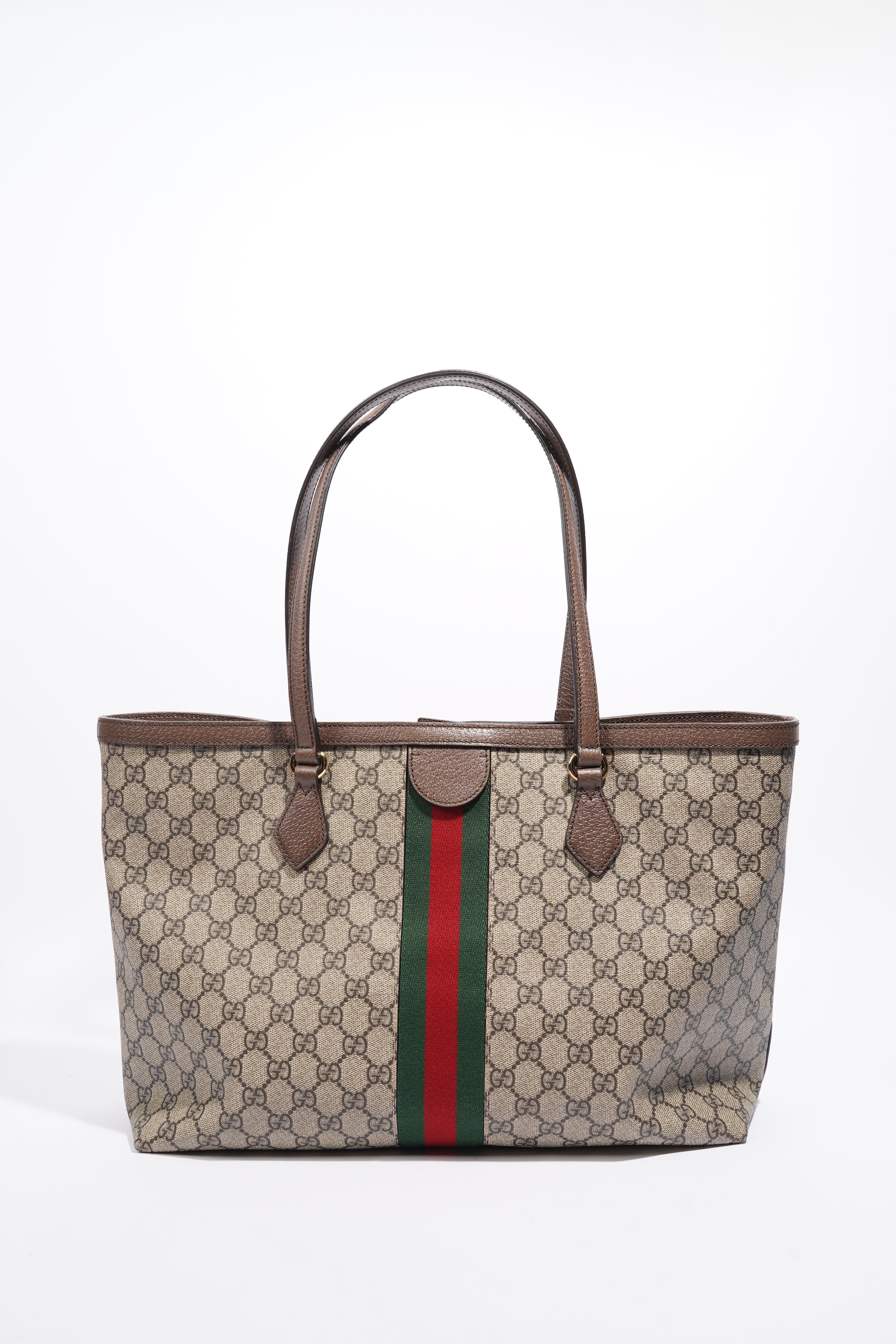 Gucci Ophidia GG Medium Beige And Ebony GG Supreme Coated Canvas