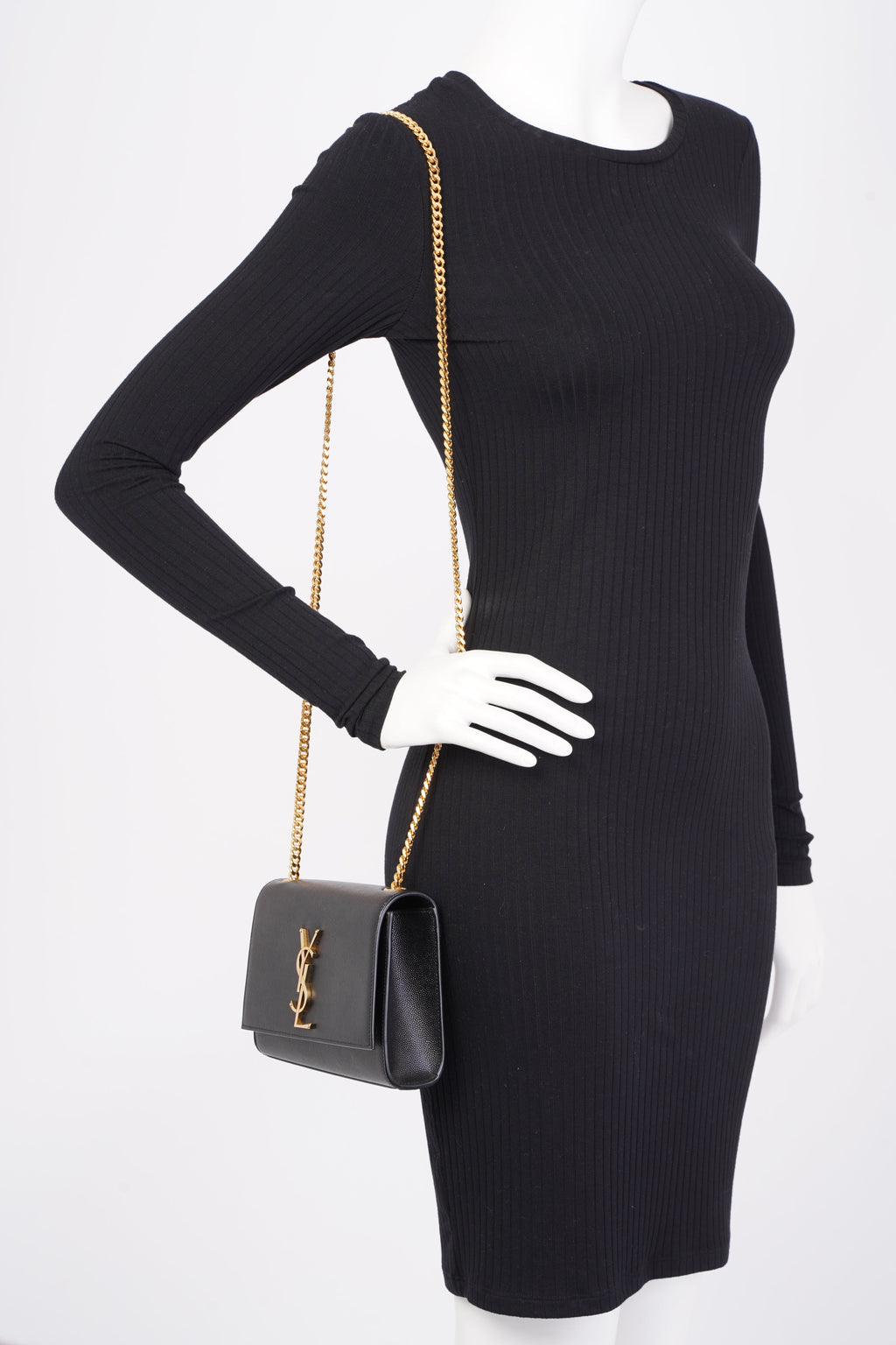 Saint Laurent Saint Kate Small Black / Gold Leather