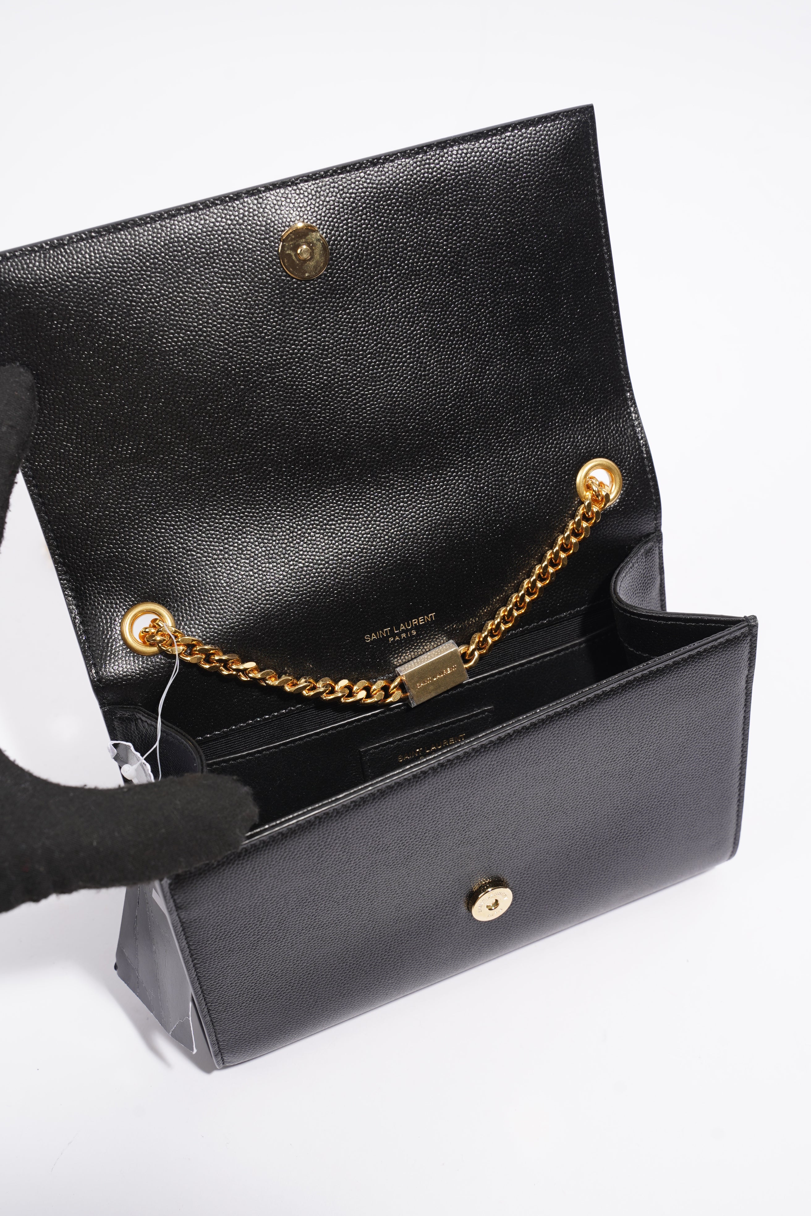 Saint Laurent Saint Kate Small Black / Gold Leather