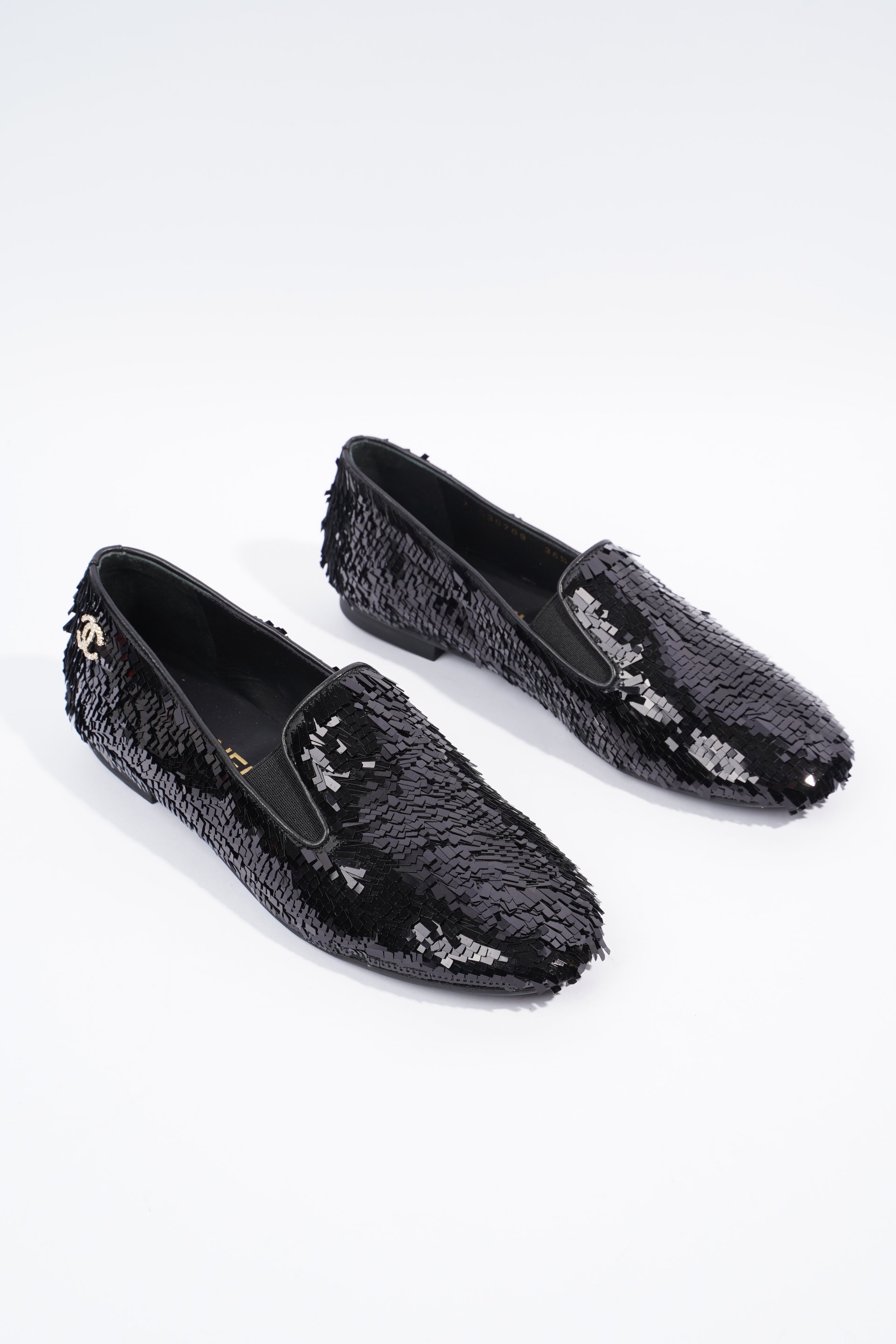 Chanel Loafer Black Sequin EU 36.5 UK 3.5
