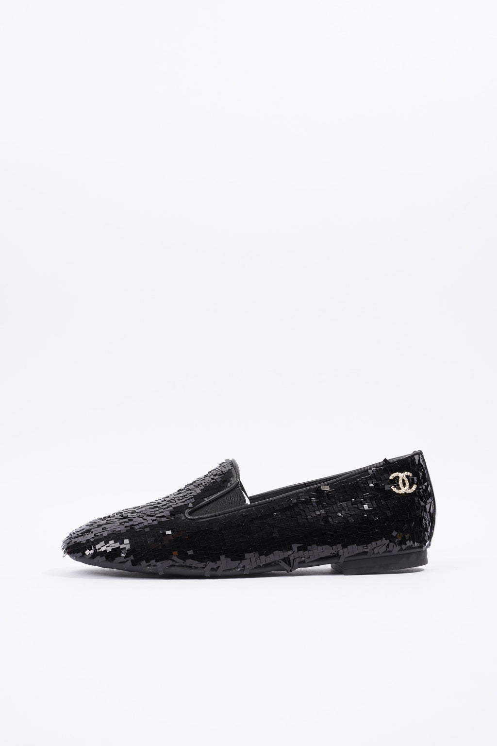 Chanel Loafer Black Sequin EU 36.5 UK 3.5