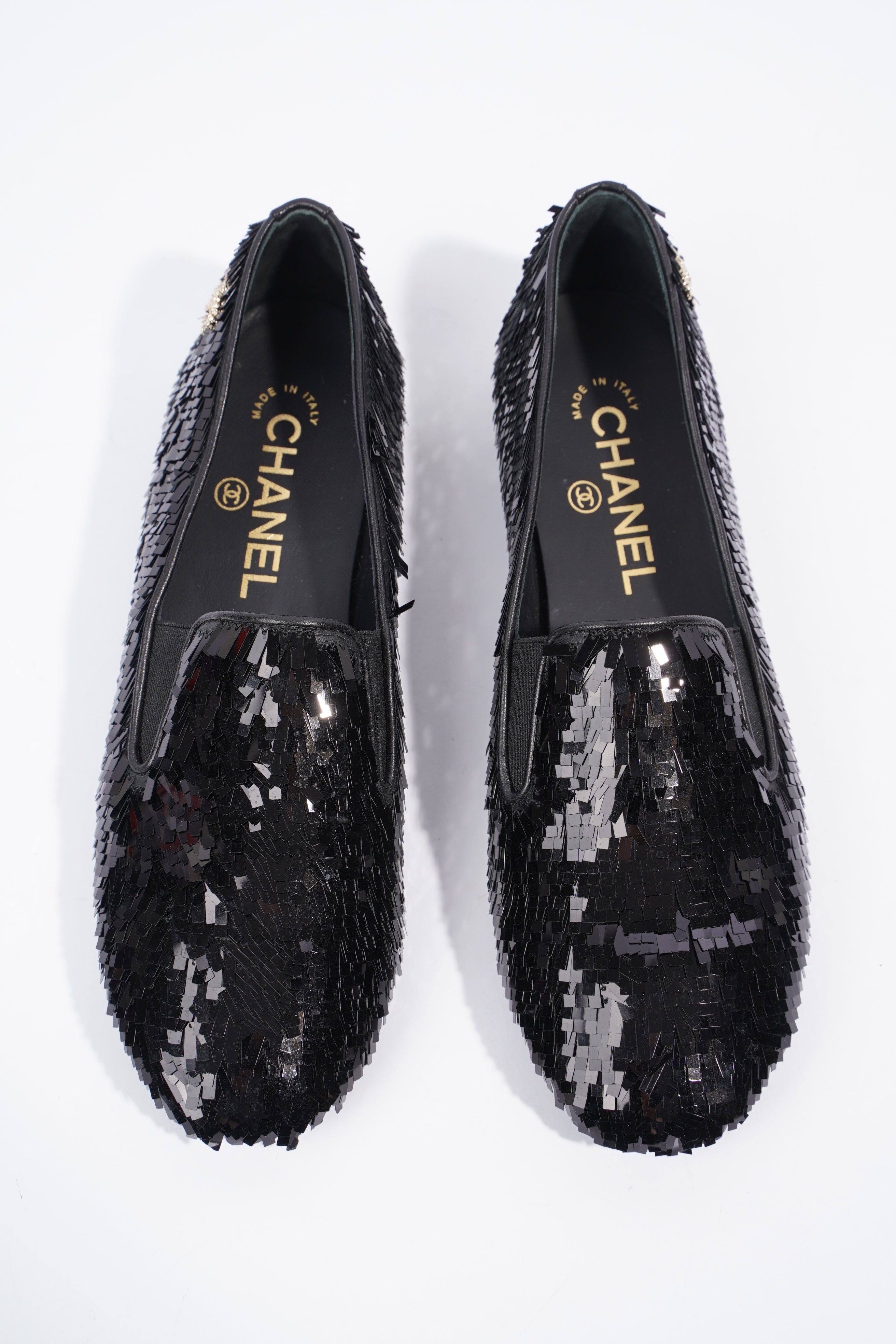Chanel Loafer Black Sequin EU 36.5 UK 3.5