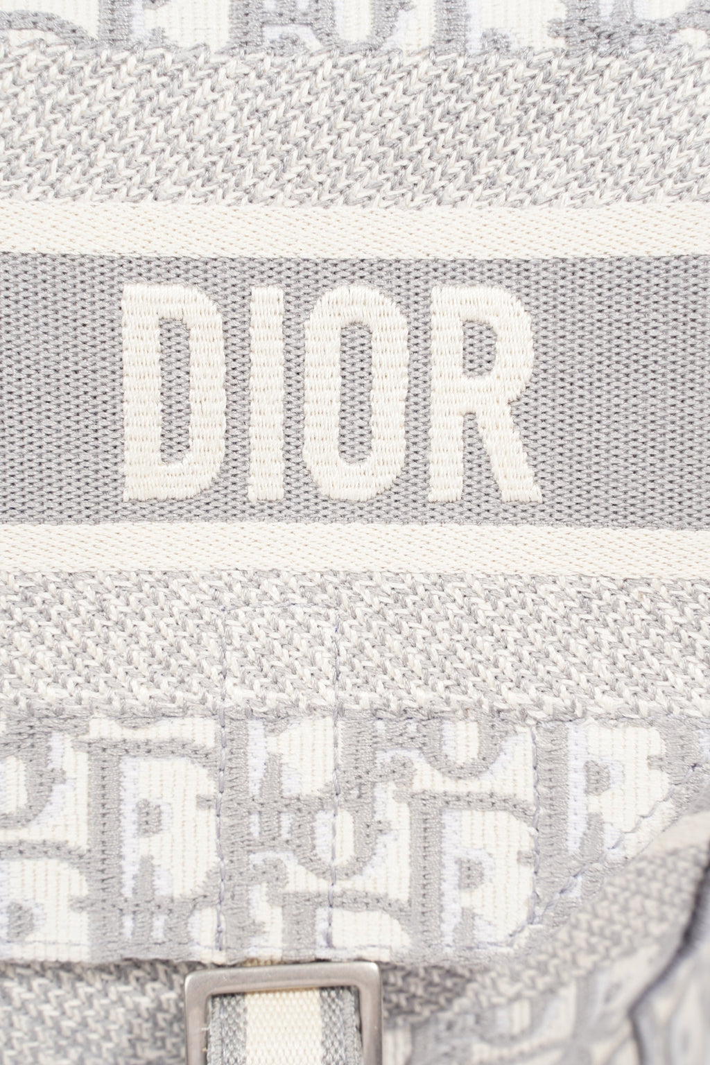 Christian Dior Diorcamp Grey / Silver Oblique Embroidery Canvas