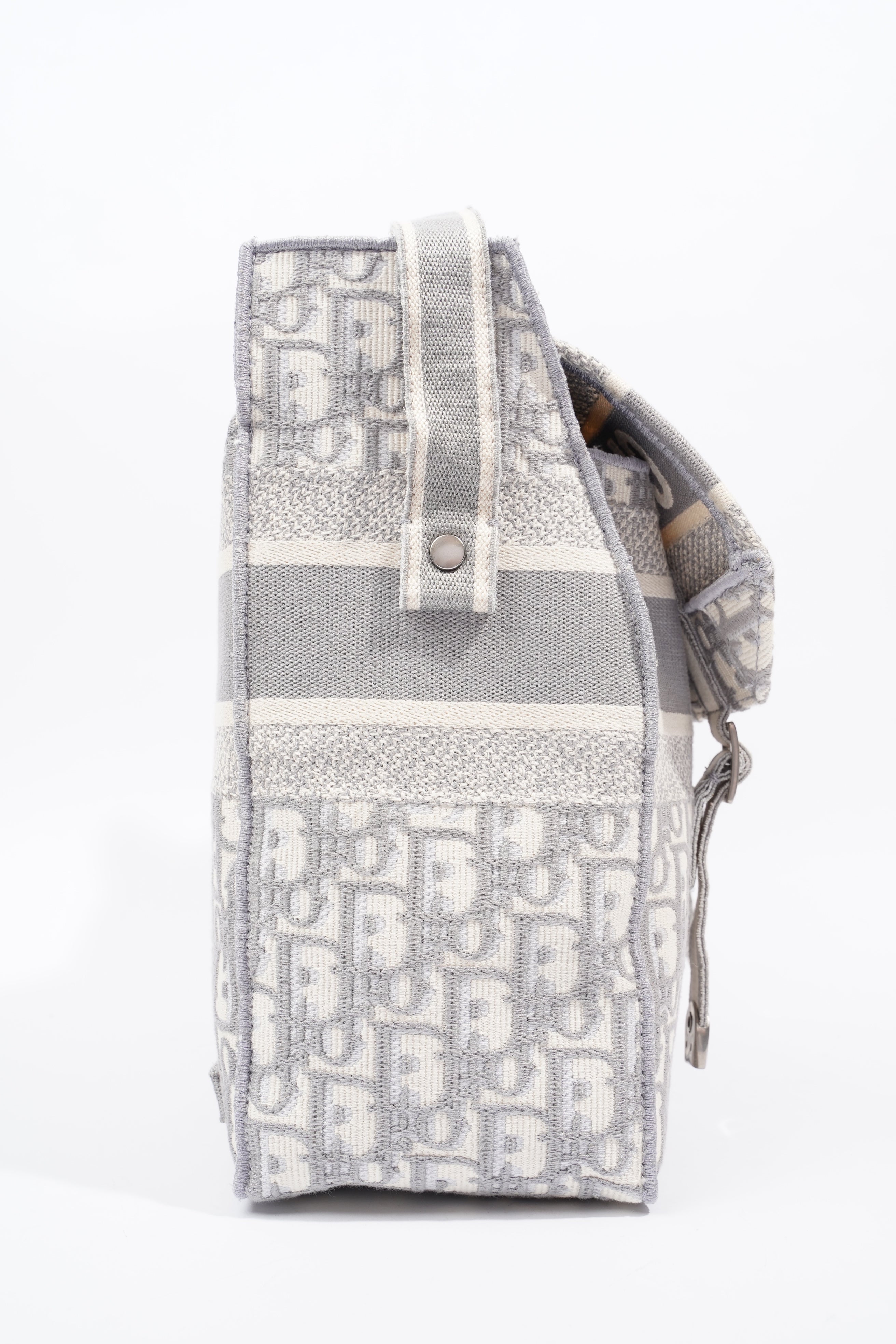Christian Dior Diorcamp Grey / Silver Oblique Embroidery Canvas