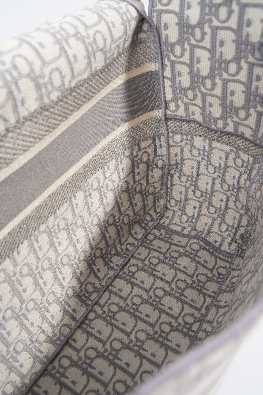 Christian Dior Diorcamp Grey / Silver Oblique Embroidery Canvas