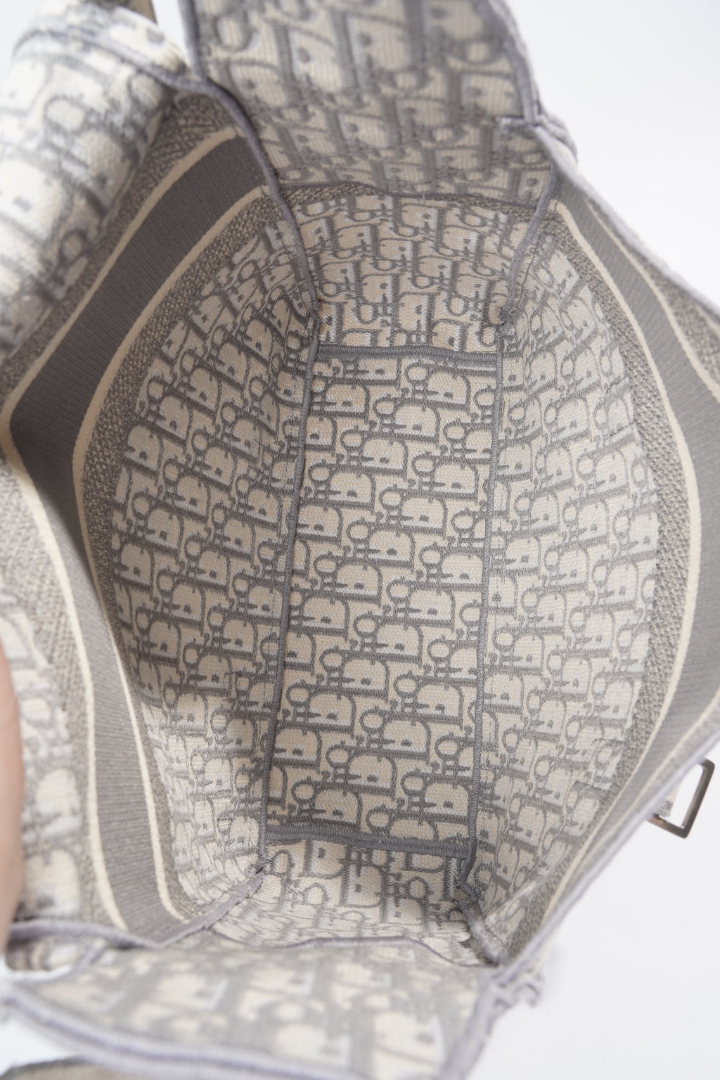 Christian Dior Diorcamp Grey / Silver Oblique Embroidery Canvas