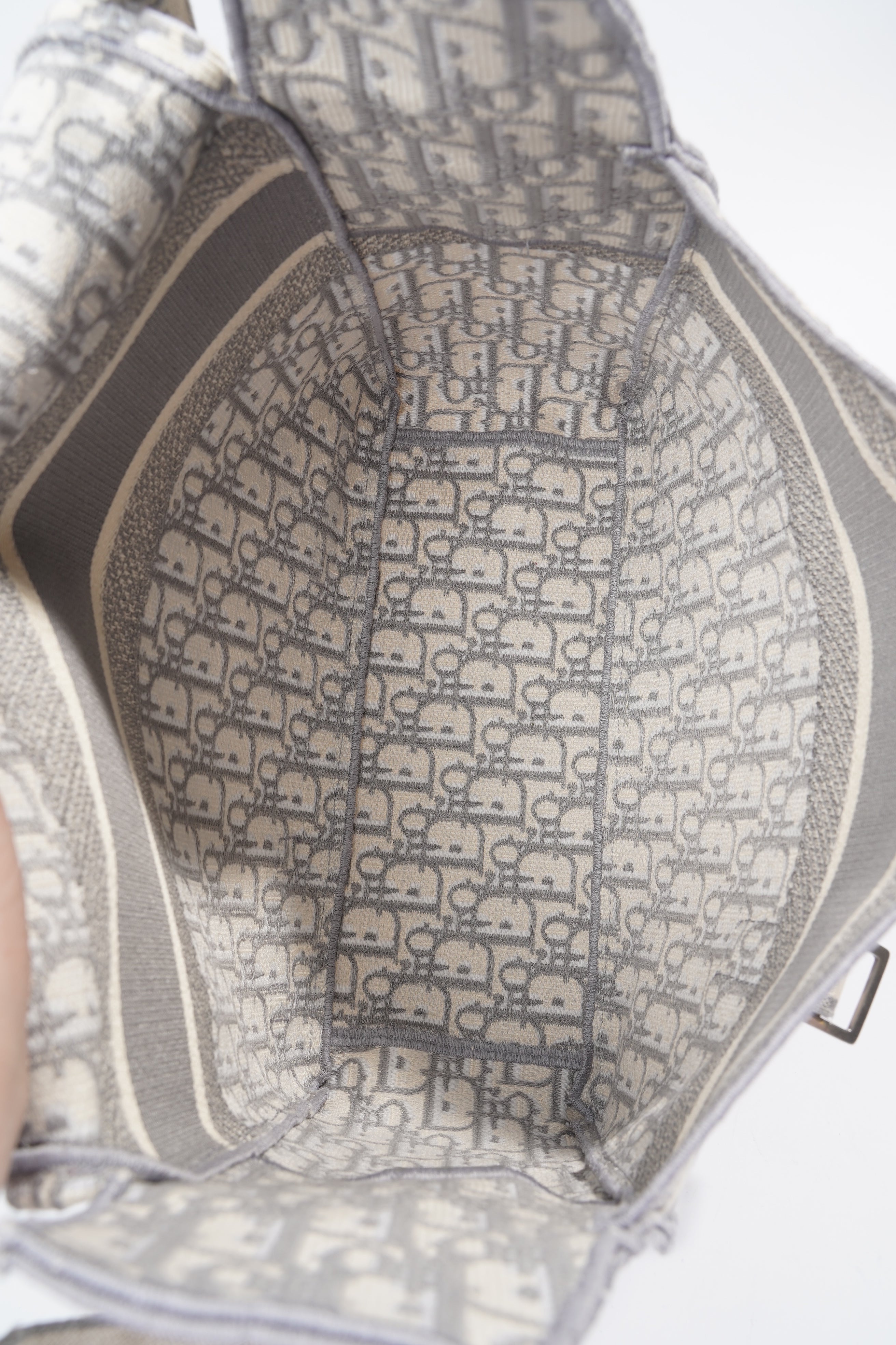Christian Dior Diorcamp Grey / Silver Oblique Embroidery Canvas